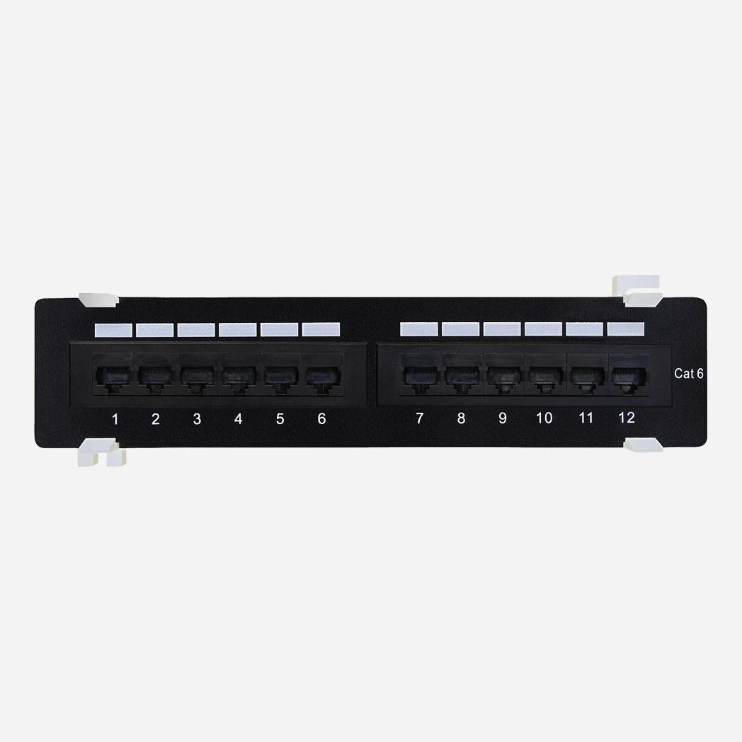 12 port CAT6 Standard Patch Panel Front View