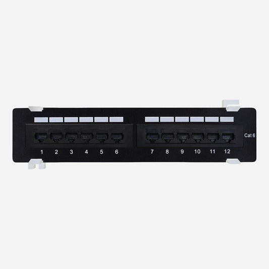 12 port CAT6 Standard Patch Panel Front View