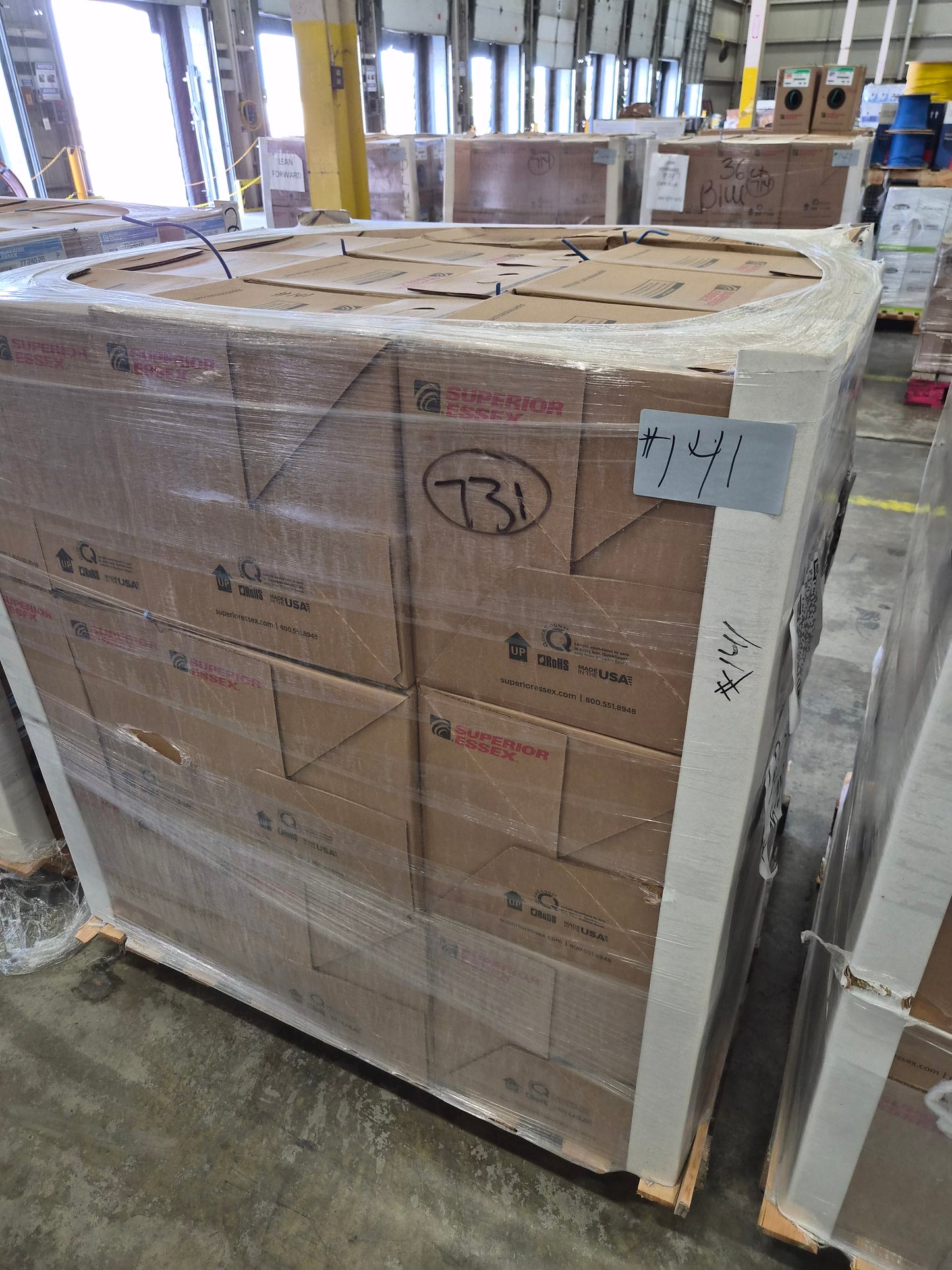 SUPERIOR ESSEX 77-240-2B Cat6 Plenum Pull Box 1000 Feet UL Listed USA-Made Solid Copper Cable