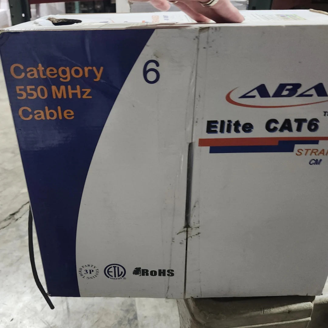 ABA Elite CAT6 Plenum 1000ft Solid Copper 550MHz High-Speed Ethernet Cable