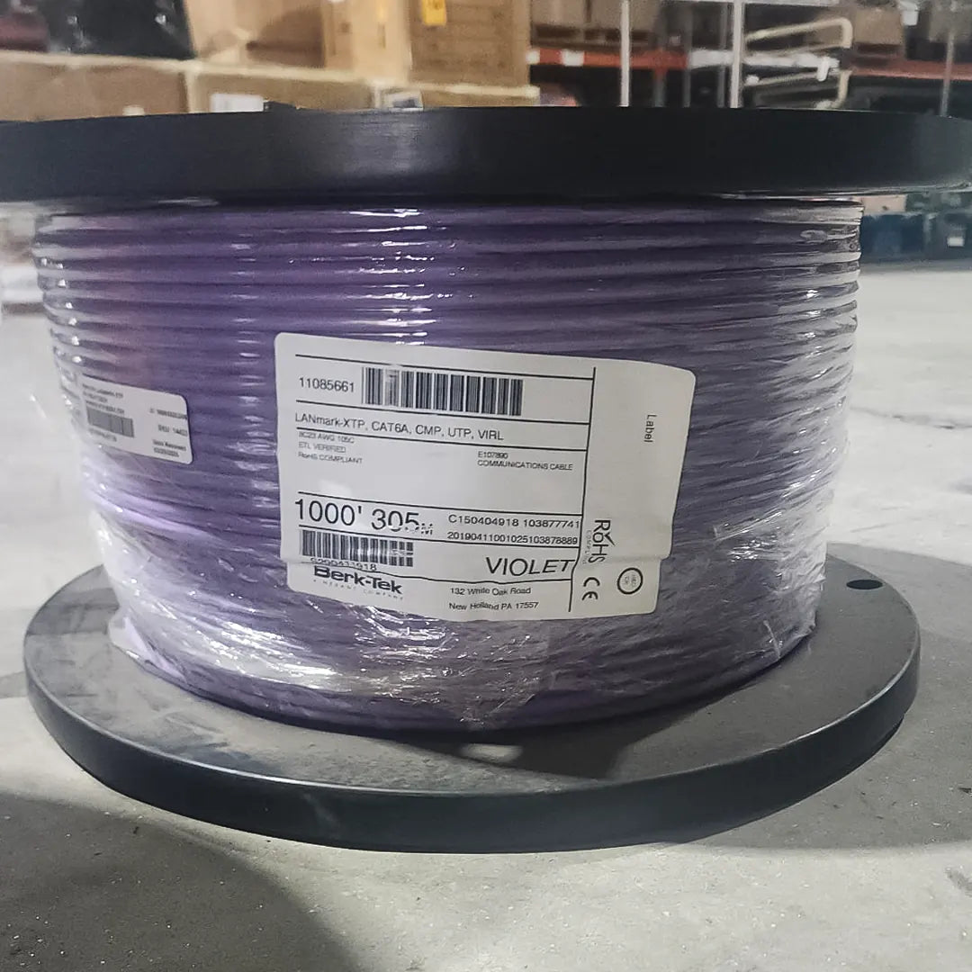 BERK-TEK | LANmark-XTP CAT6A Plenum 1000ft UTP 23AWG Ethernet Cable