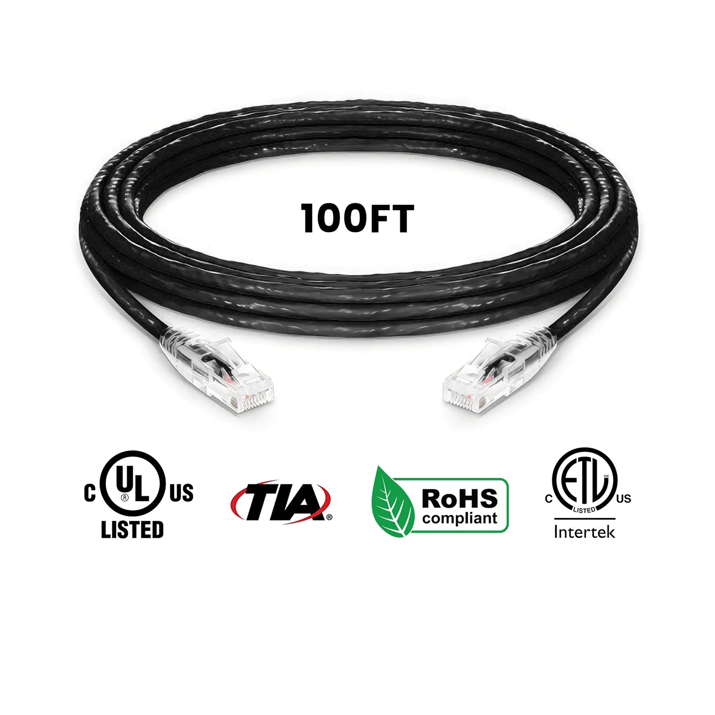 Cat5e Ethernet Patch Cables Booted 100ft