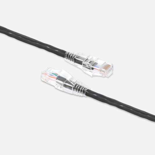 Cat5e Ethernet Patch Cables Booted UL Listed Black Cable