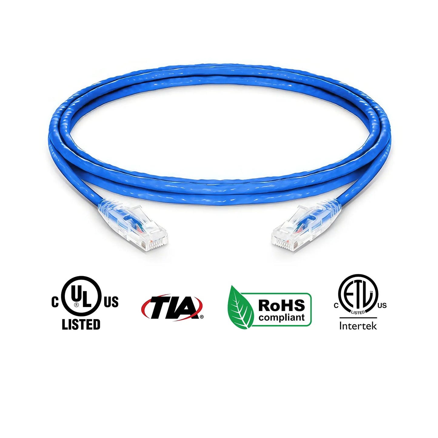 Cat5e Ethernet Patch Cables Booted Blue 10ft