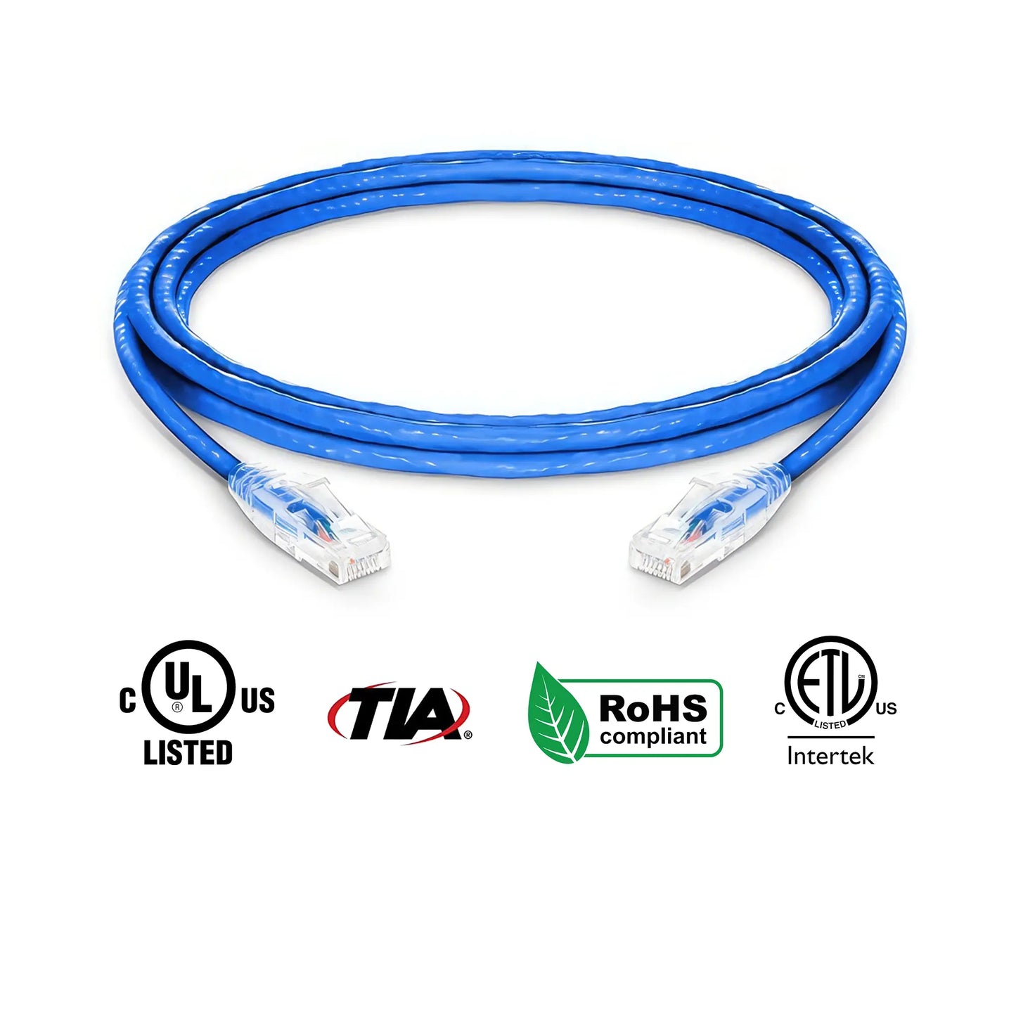Cat5e Ethernet Patch Cables Booted Blue 14ft