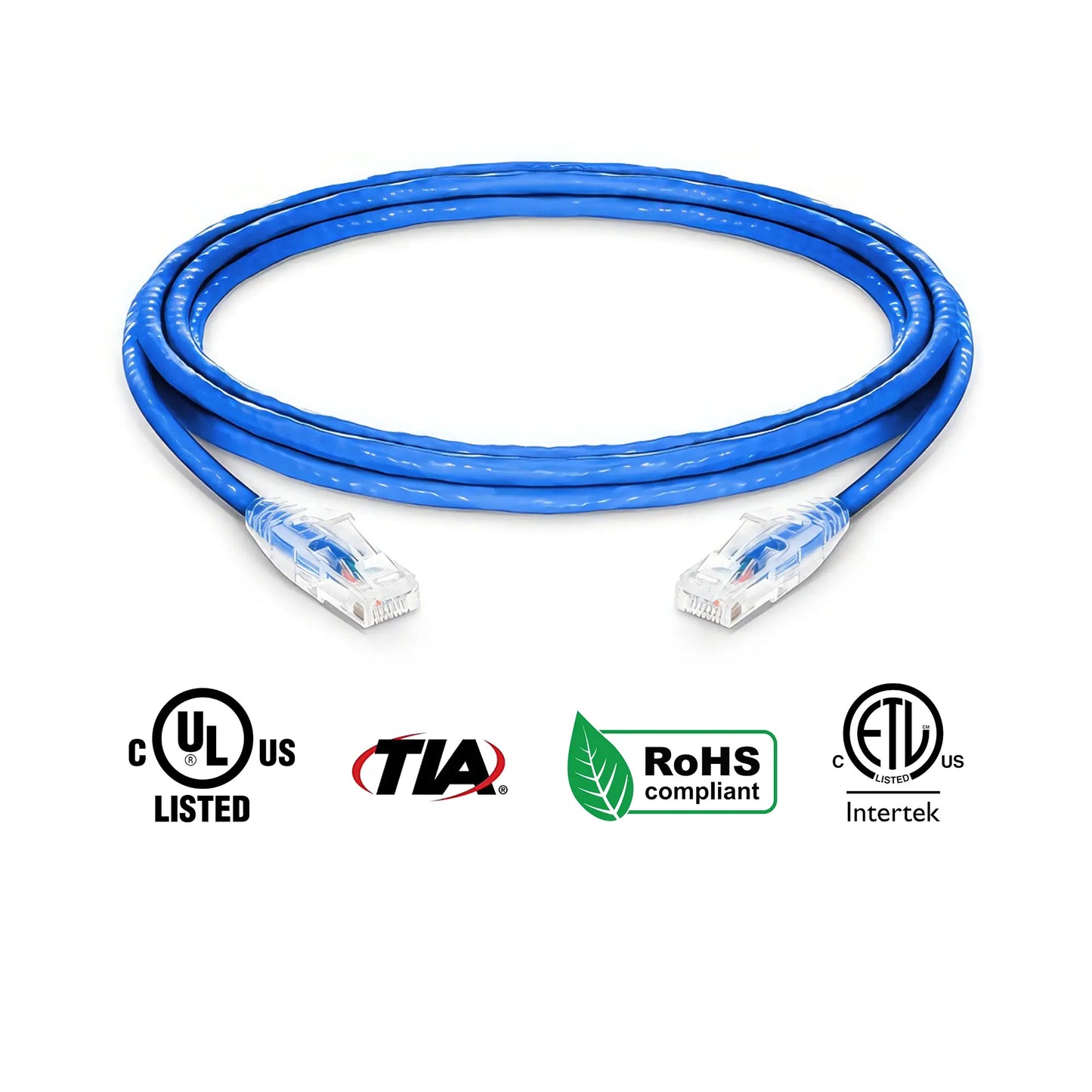 Cat5e Ethernet Patch Cables Booted Blue 15ft