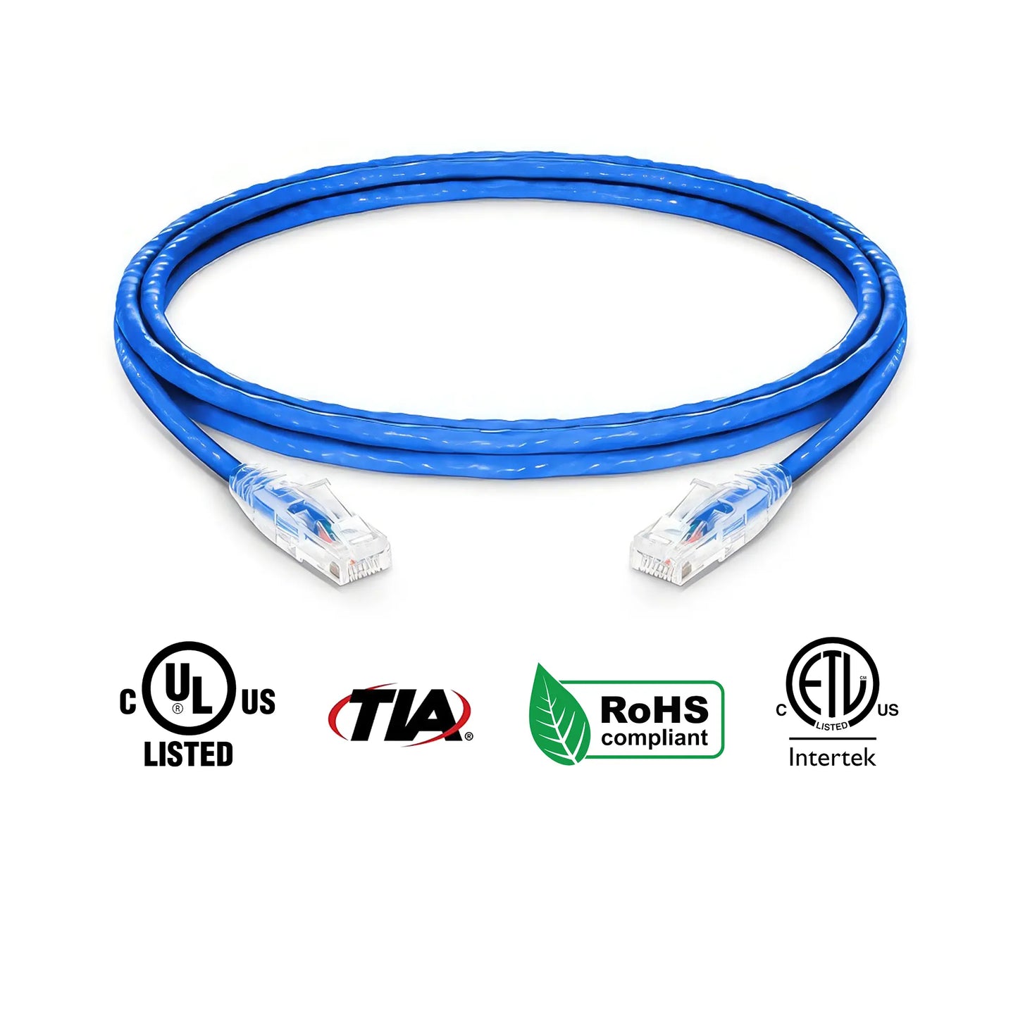 Cat5e Ethernet Patch Cables Booted Blue 7ft