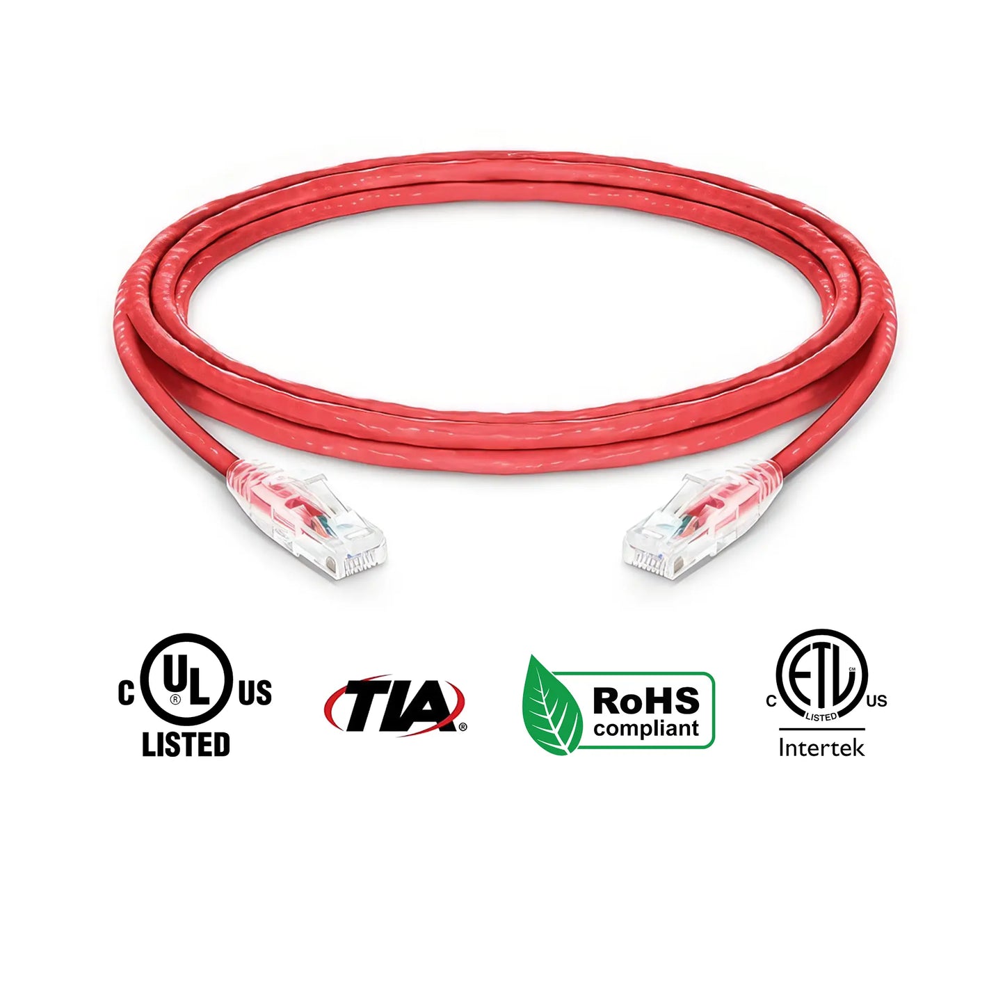 Cat5e Ethernet Patch Cables Booted Red 14ft
