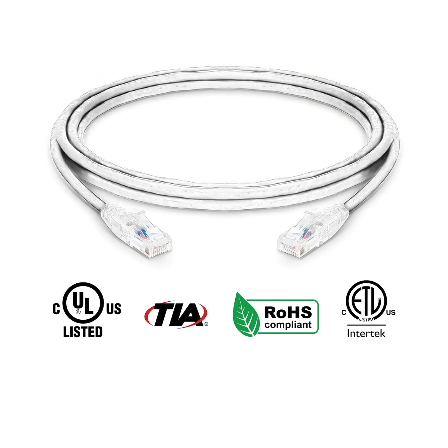 Cat5e Ethernet Patch Cables Booted White 14ft