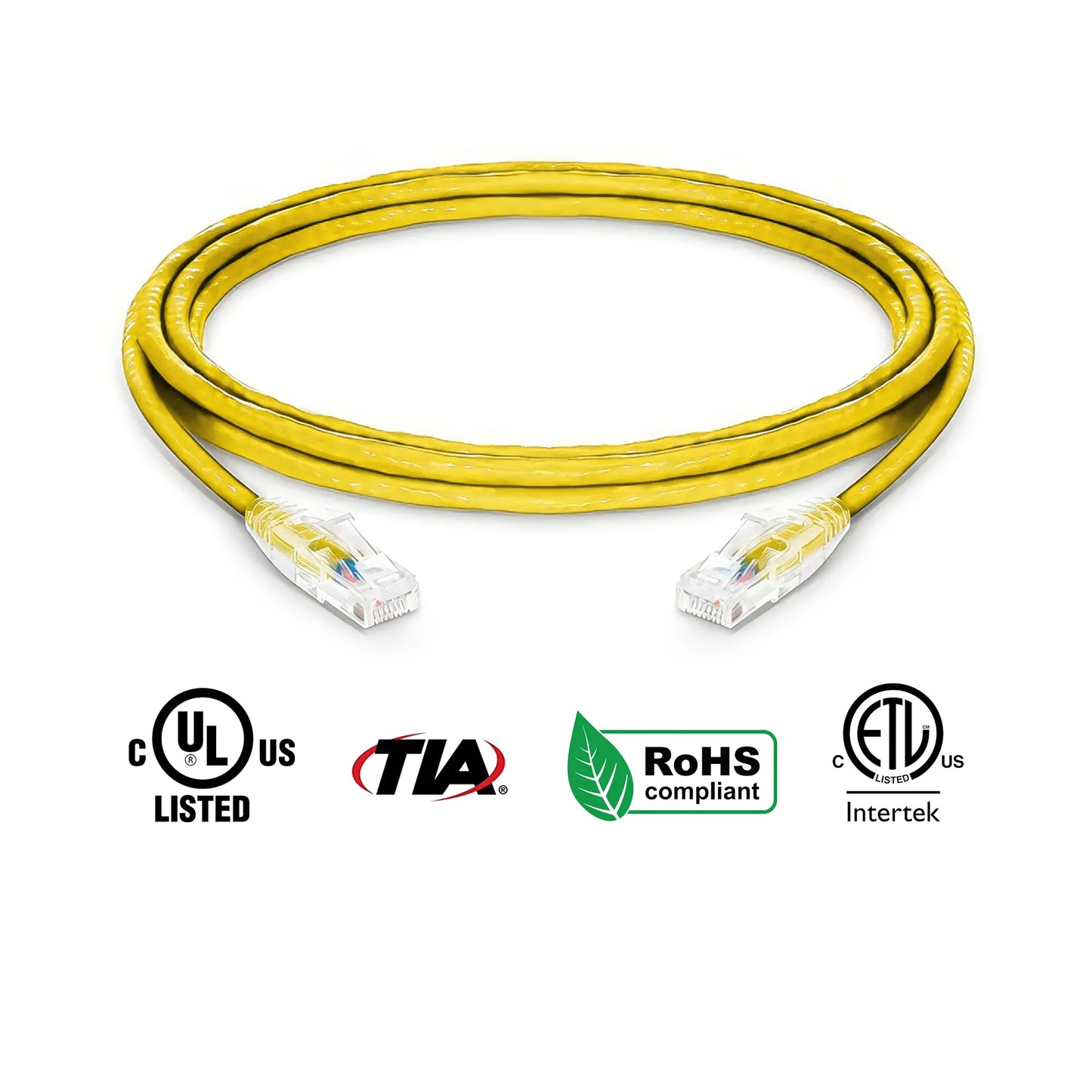 Cat5e Ethernet Patch Cables Booted Yellow 14ft