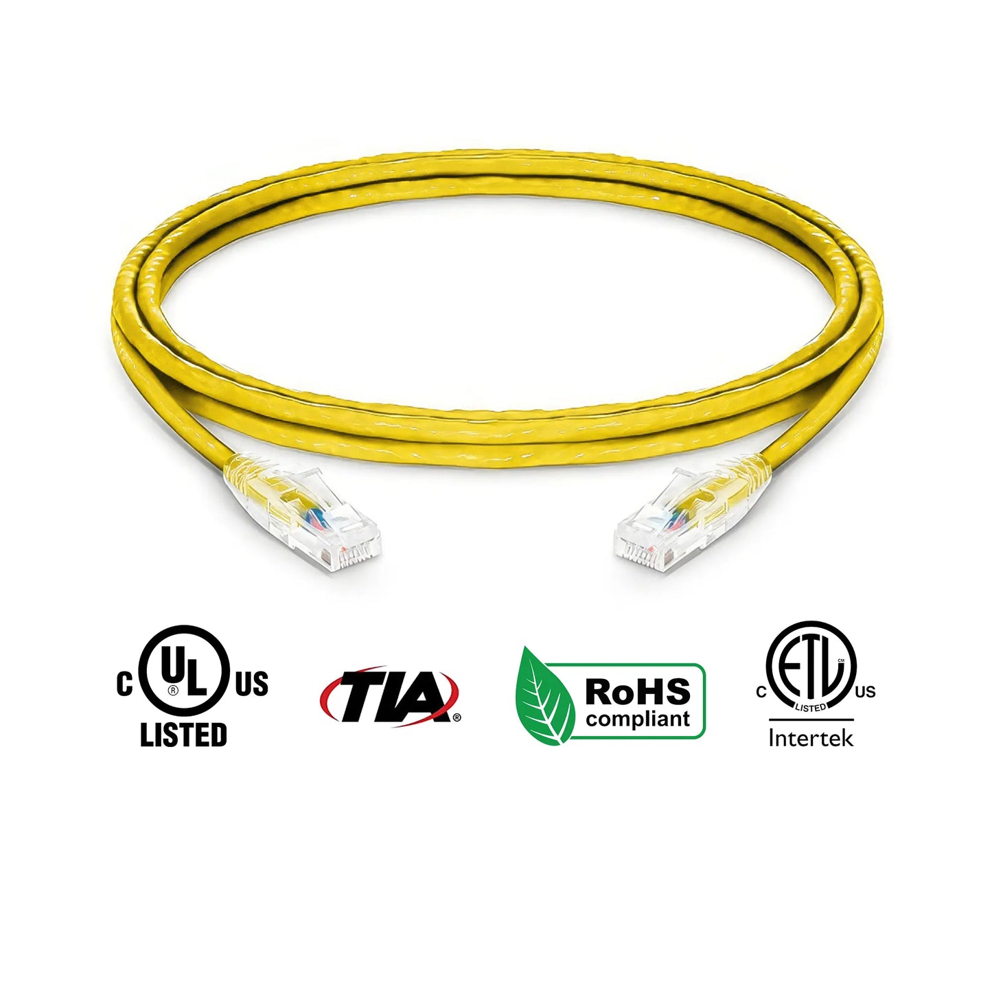 Cat5e Ethernet Patch Cables Booted Yellow 6ft