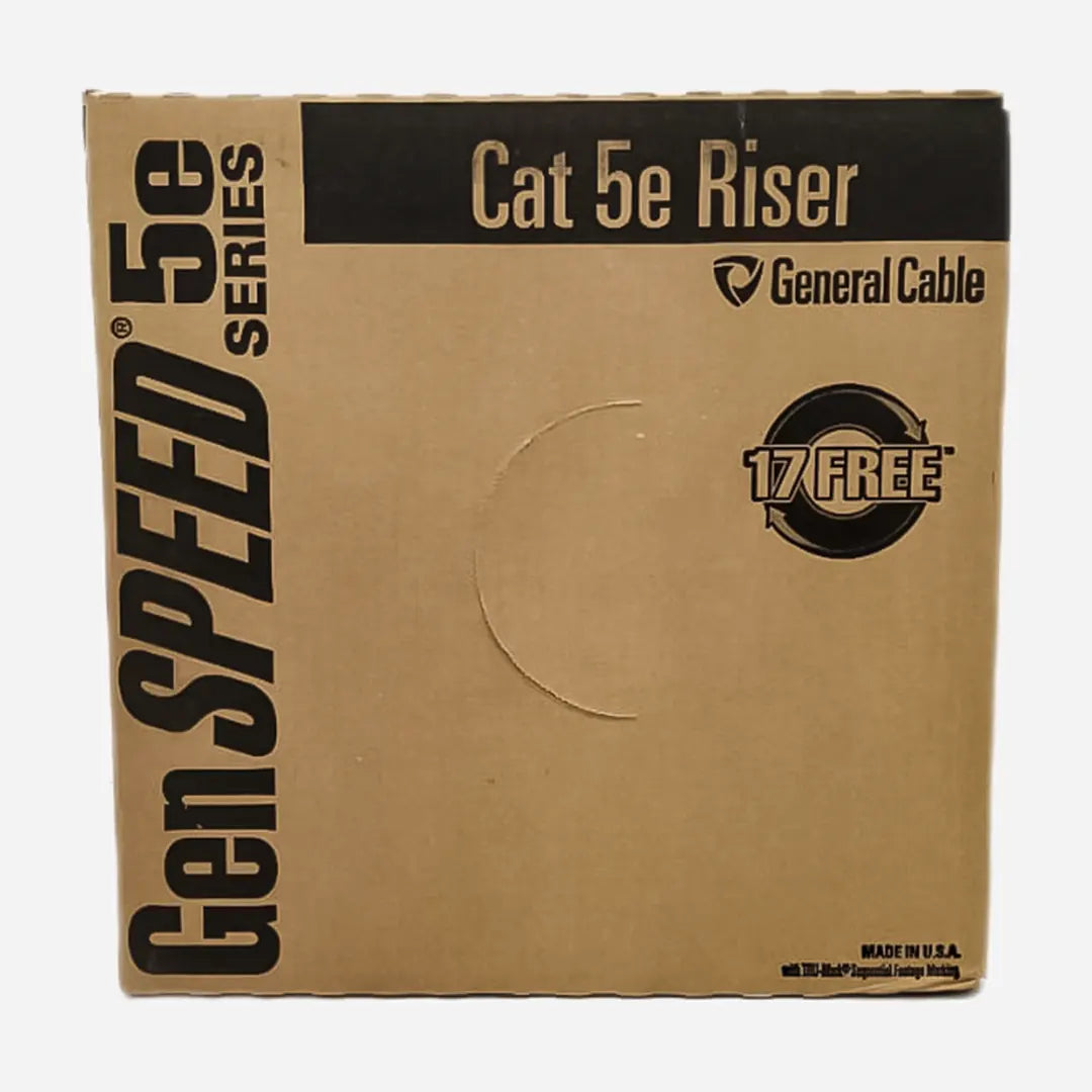 A front view of the GenSPEED Cat5e Riser cable pull box