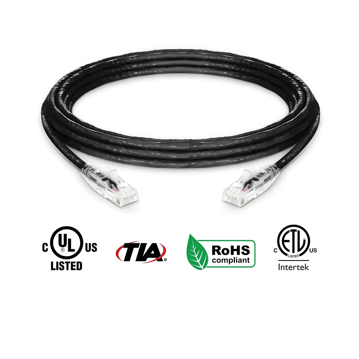 Cat6 Patch Cable Bare Copper 24 AWG Black 15