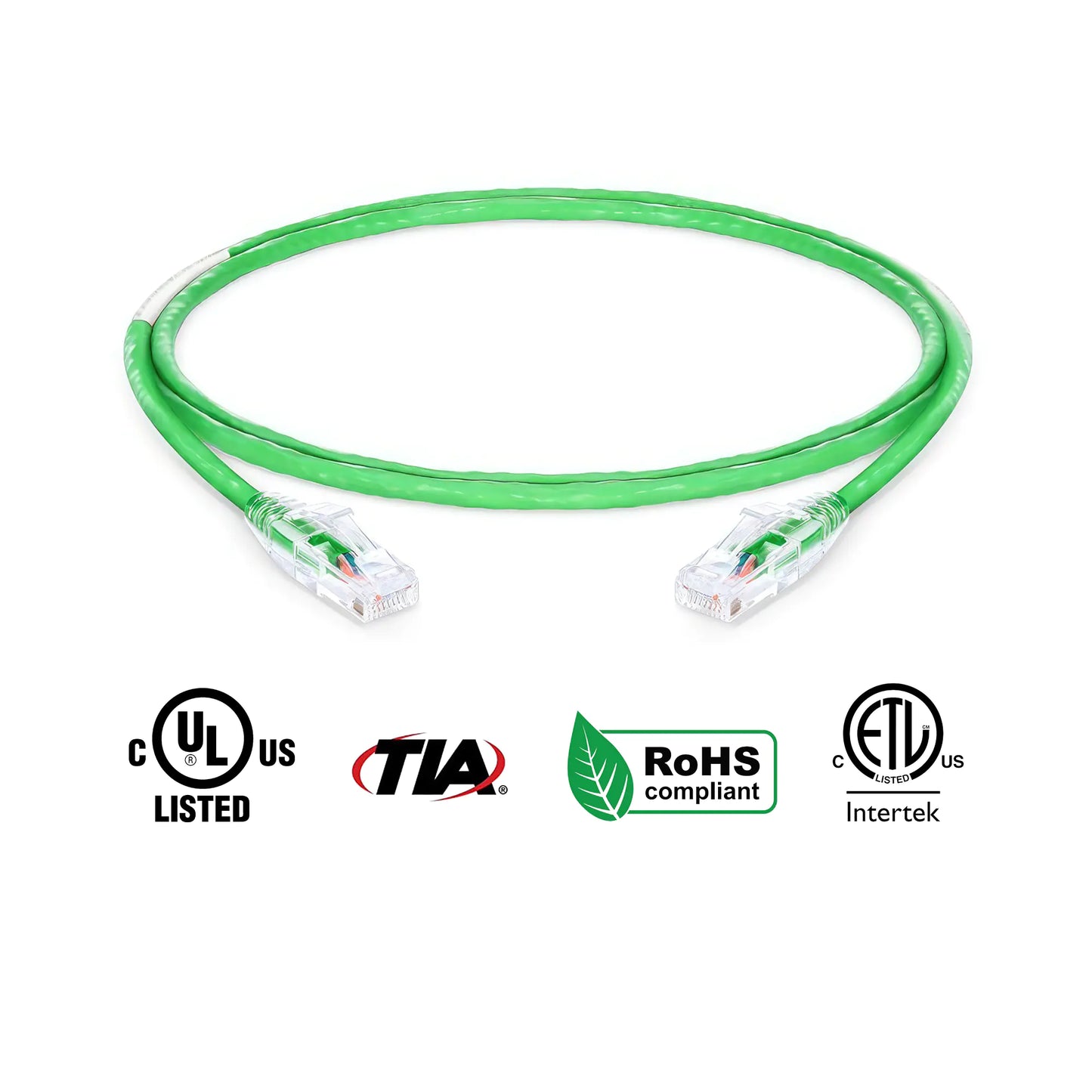 Cat6 Patch Cable Bare Copper 24 AWG Green 3