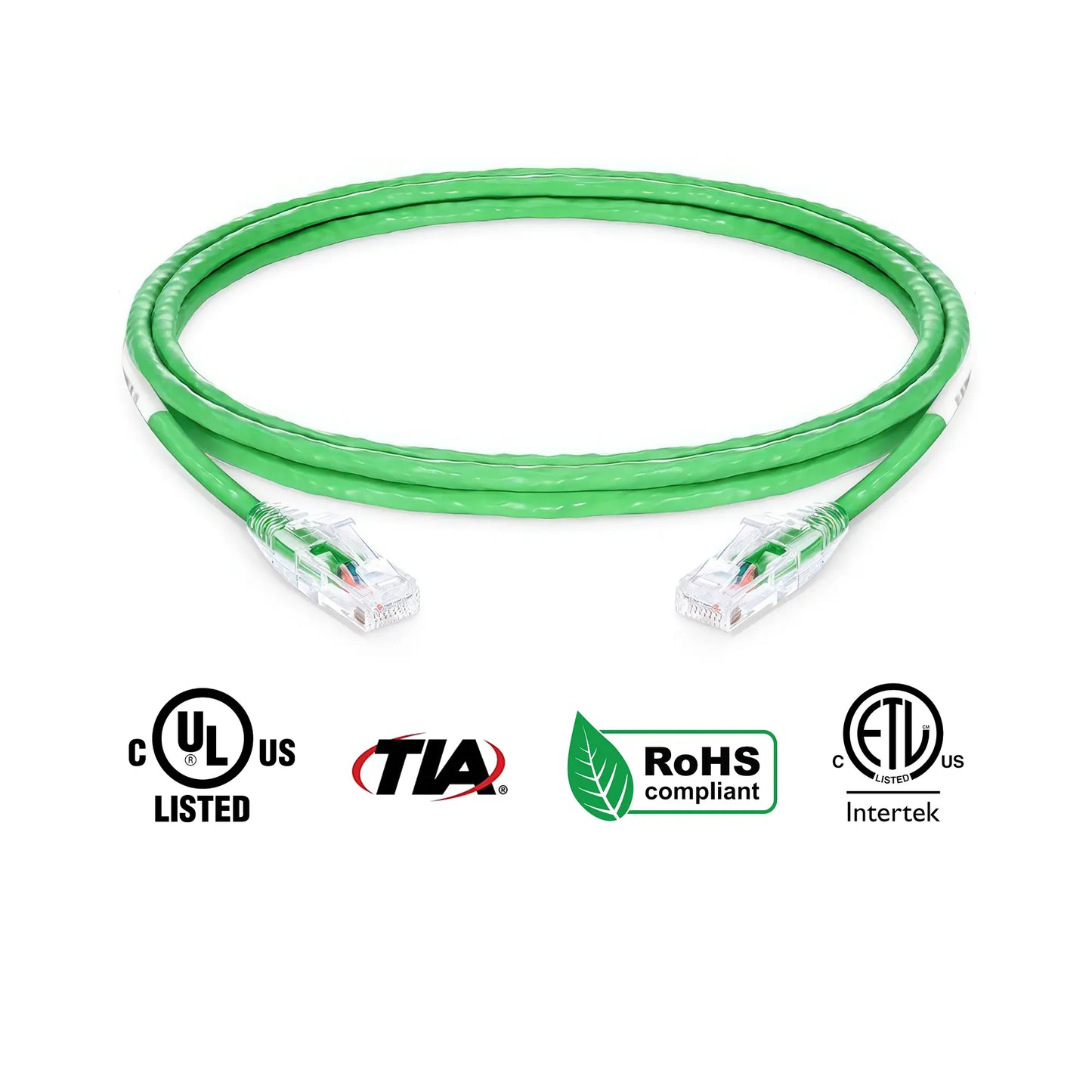 Cat6 Patch Cable Bare Copper 24 AWG Green 7