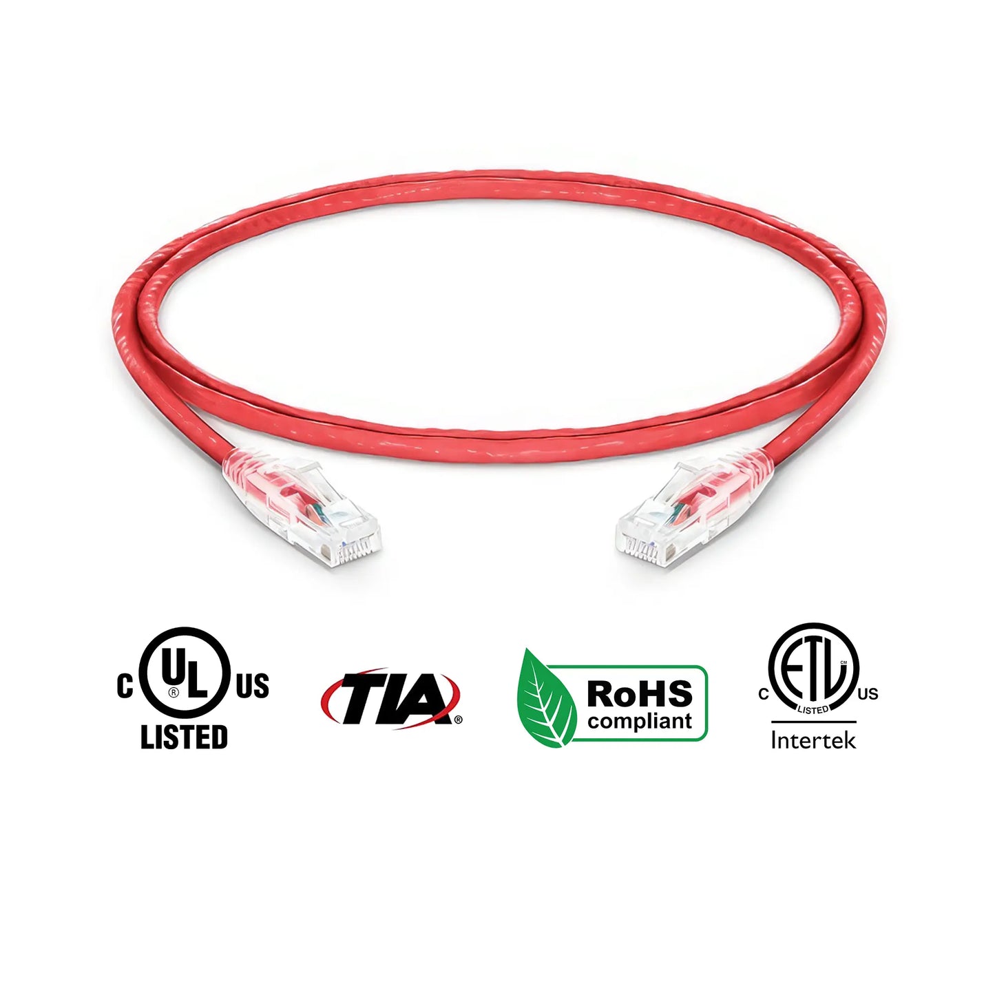 Cat6 Patch Cable Bare Copper 24 AWG Red 3