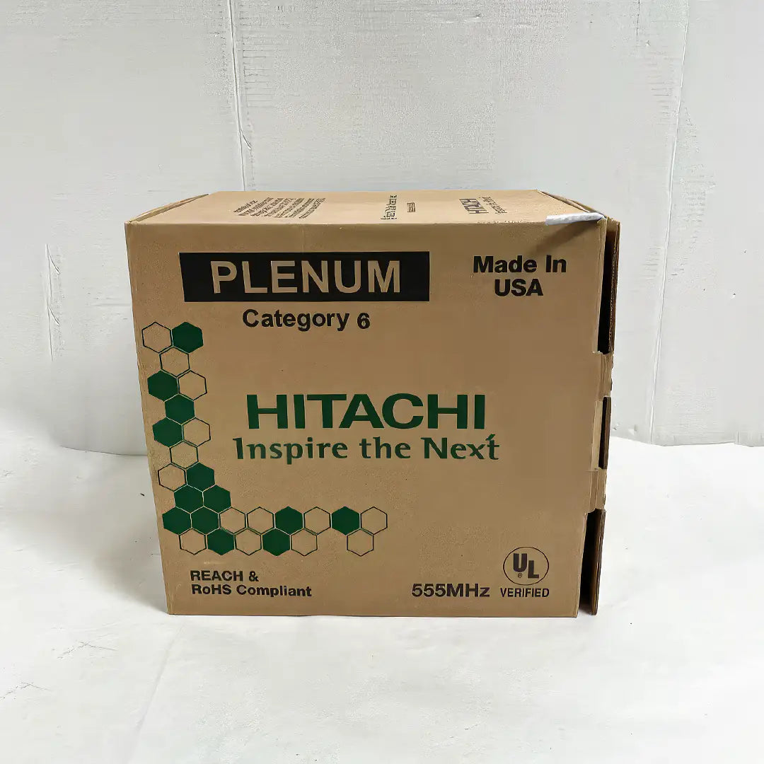 Cat6 Plenum Hitachi 30237-8 CMP 23AWG 1000ft White UL Listed Ethernet Cable