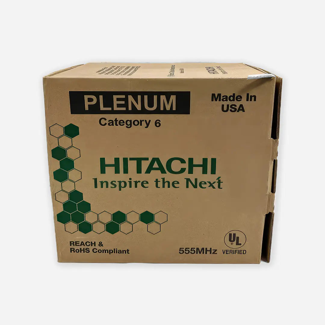 Cat6 Plenum Hitachi 30237-8 CMP 23AWG UTP 1000ft White Ethernet Cable Cat6 Plenum Hitachi 30237-8 CMP 23AWG UTP 1000ft White Ethernet Cable