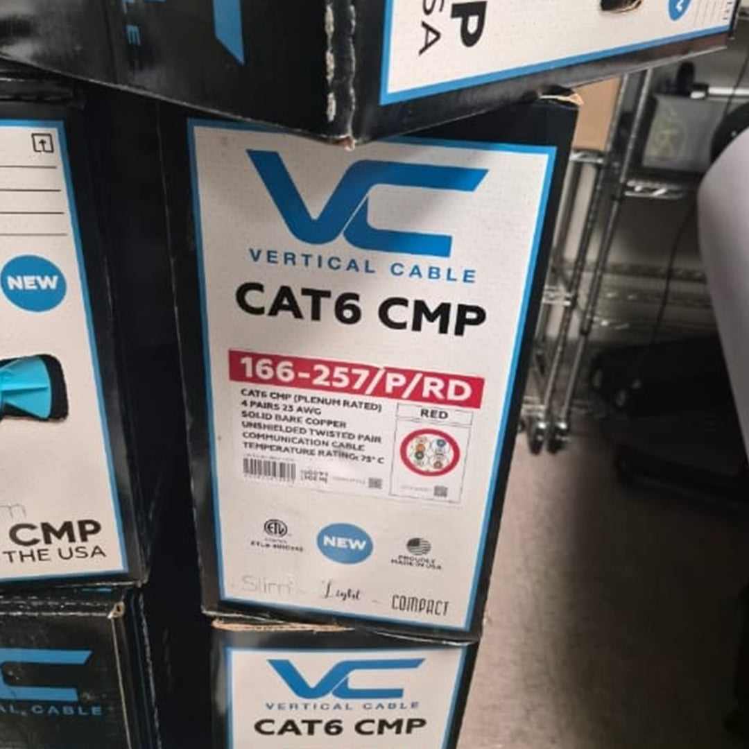 Cat6 Plenum Vertical Cable 166 Series 23AWG 550MHz 1000ft Ethernet Cable