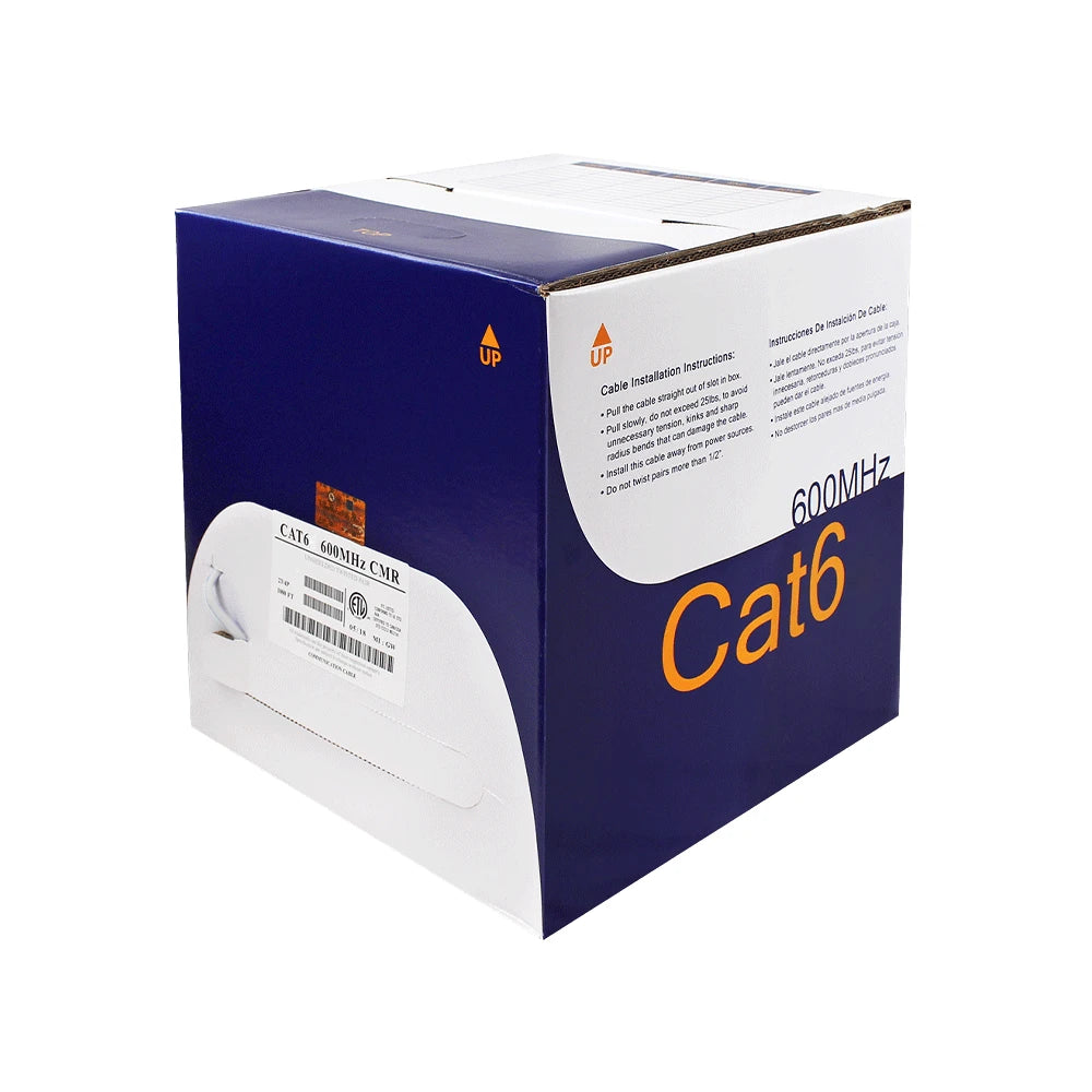 Cat6 Riser Wavenet 6E04URXX3N 600MHz UTP 23AWG 1000ft Solid Copper Ethernet Cable RIB (Reel-in-Box)