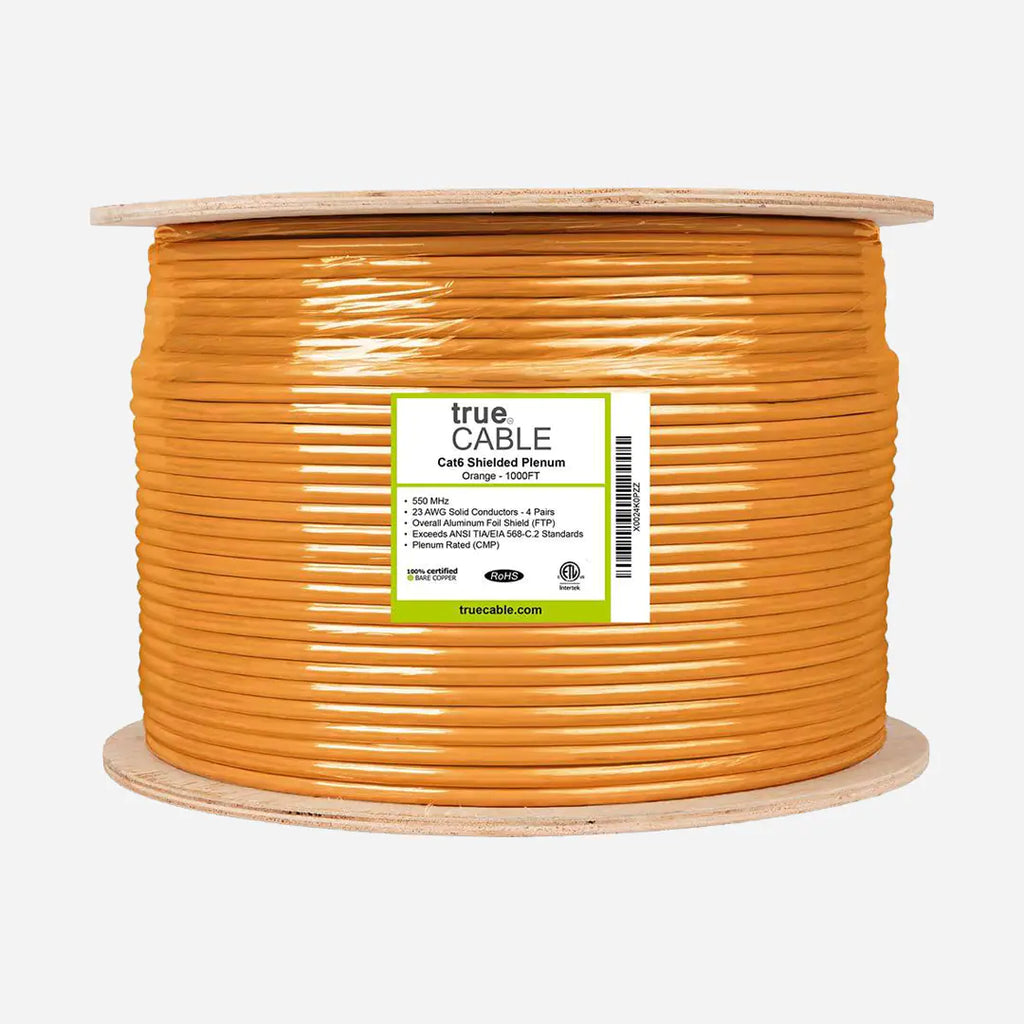 True Cable 6ECMPGRN_1Kbx TrueCABLE Cat6 Plenum (CMP), 1000ft, Green, 23AWG 4 Pair Solid Bare Copper, 550MHz, PoE (4PPoE), ETL Listed, Unshielded Twiste - View #4