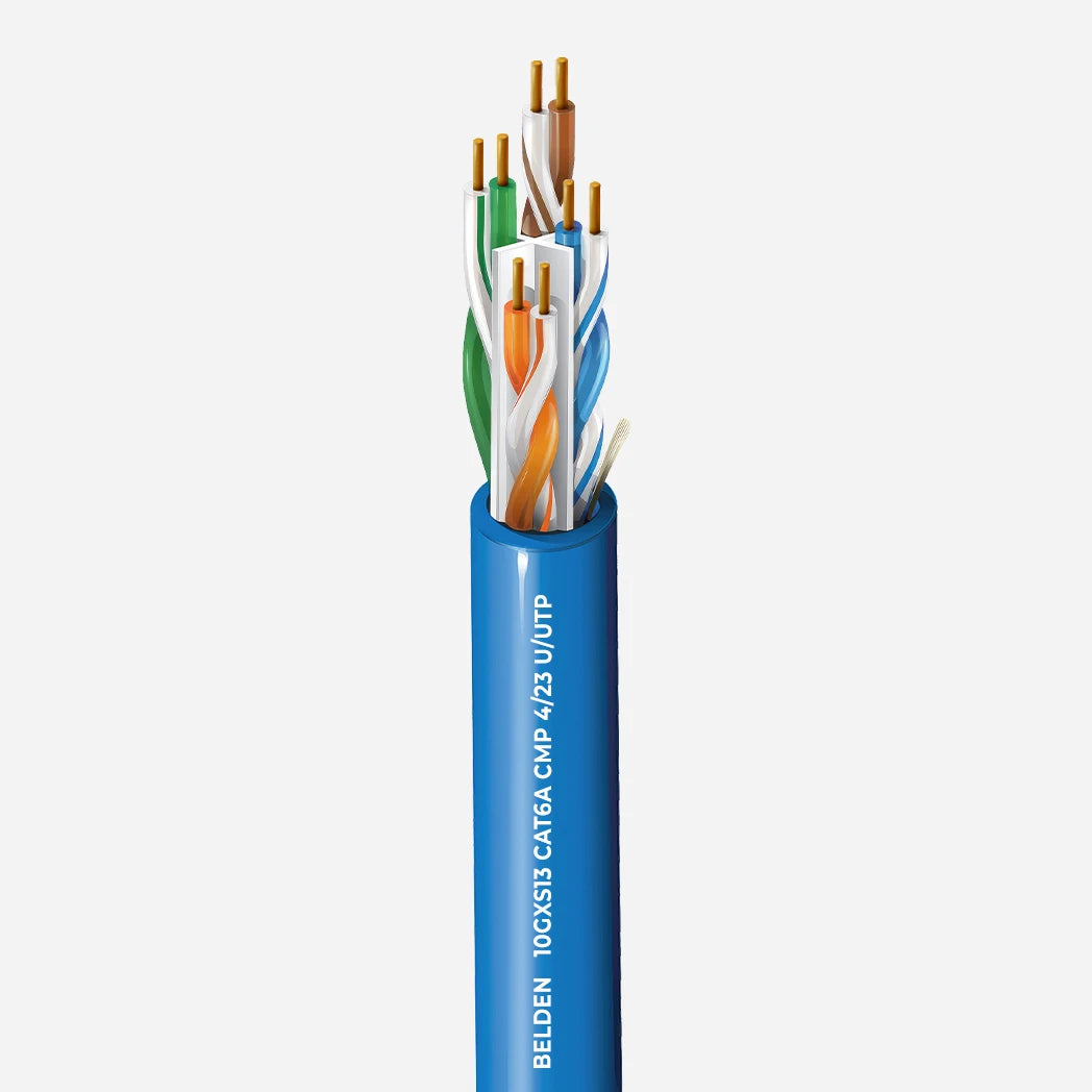 Cat6A Plenum Belden 10GXS13 Solid Copper 23AWG UTP 1000ft Ethernet Cable