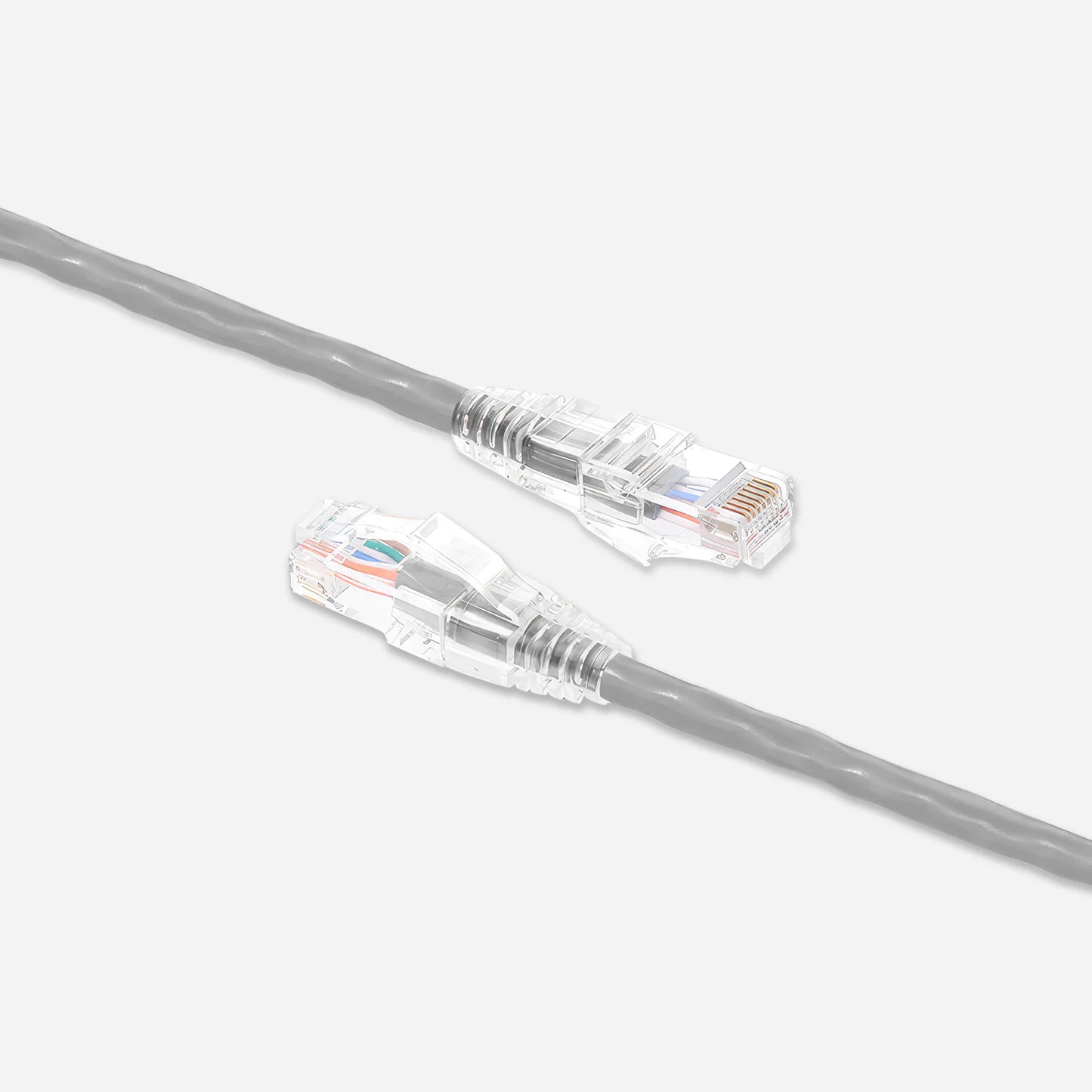 Cat6A Patch Cable Bare Copper Snagless 24 AWG Gray Ethernet Cable