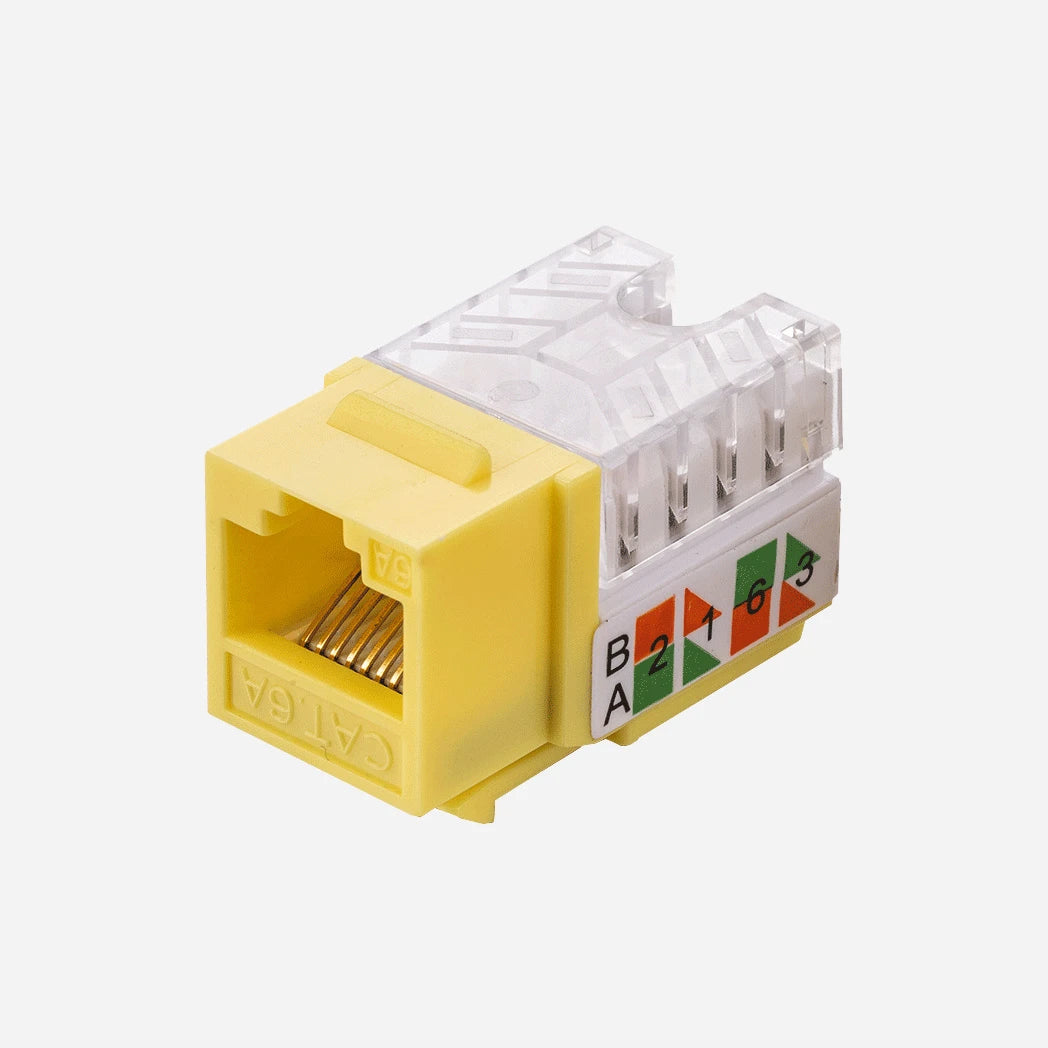Cat6A Keystone jacks yellow