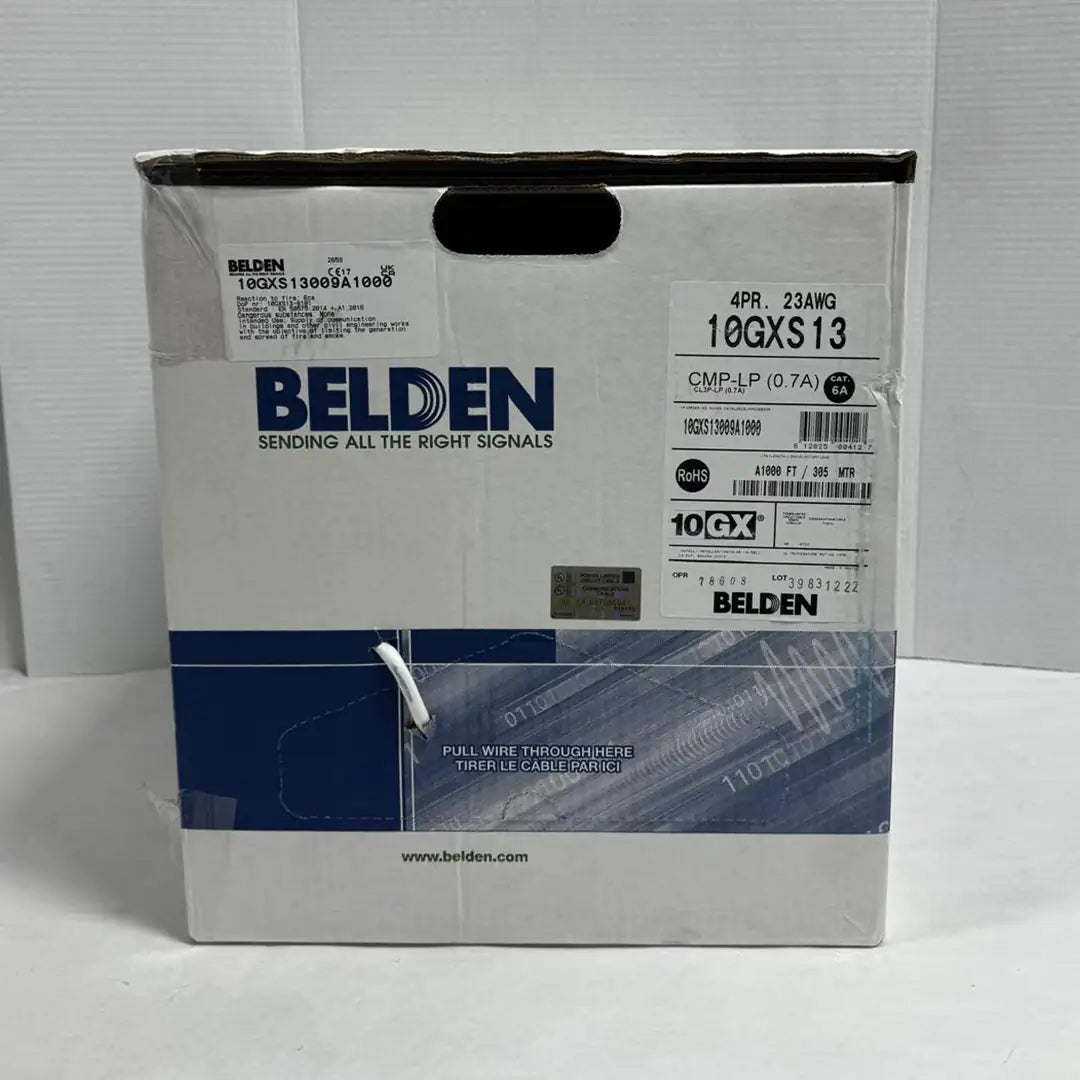 Cat6A Plenum Belden 10GXS13 Solid Copper White Ethernet Cable