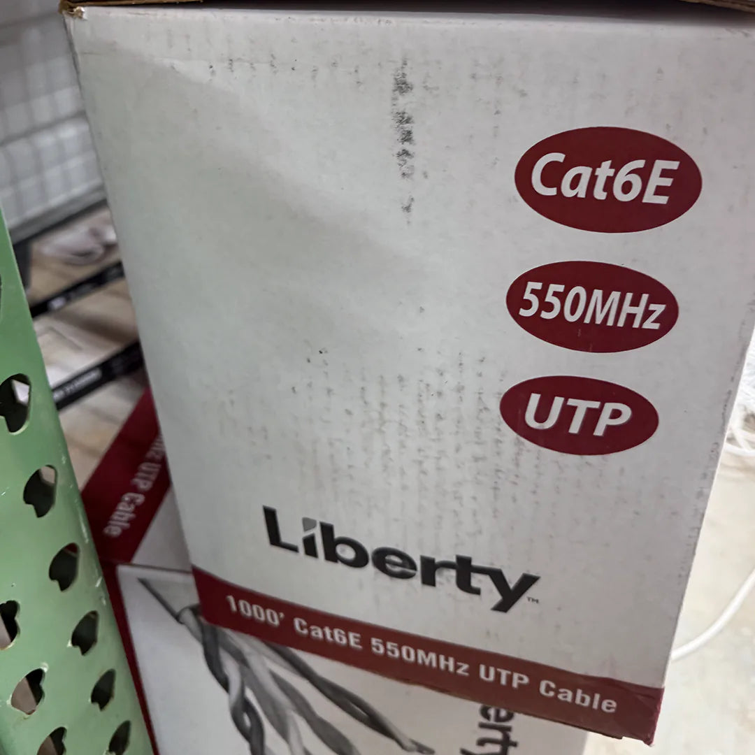 Liberty Cat6e Plenum L6EPWH1BX 23AWG 550MHz White 1000ft Ethernet Cable