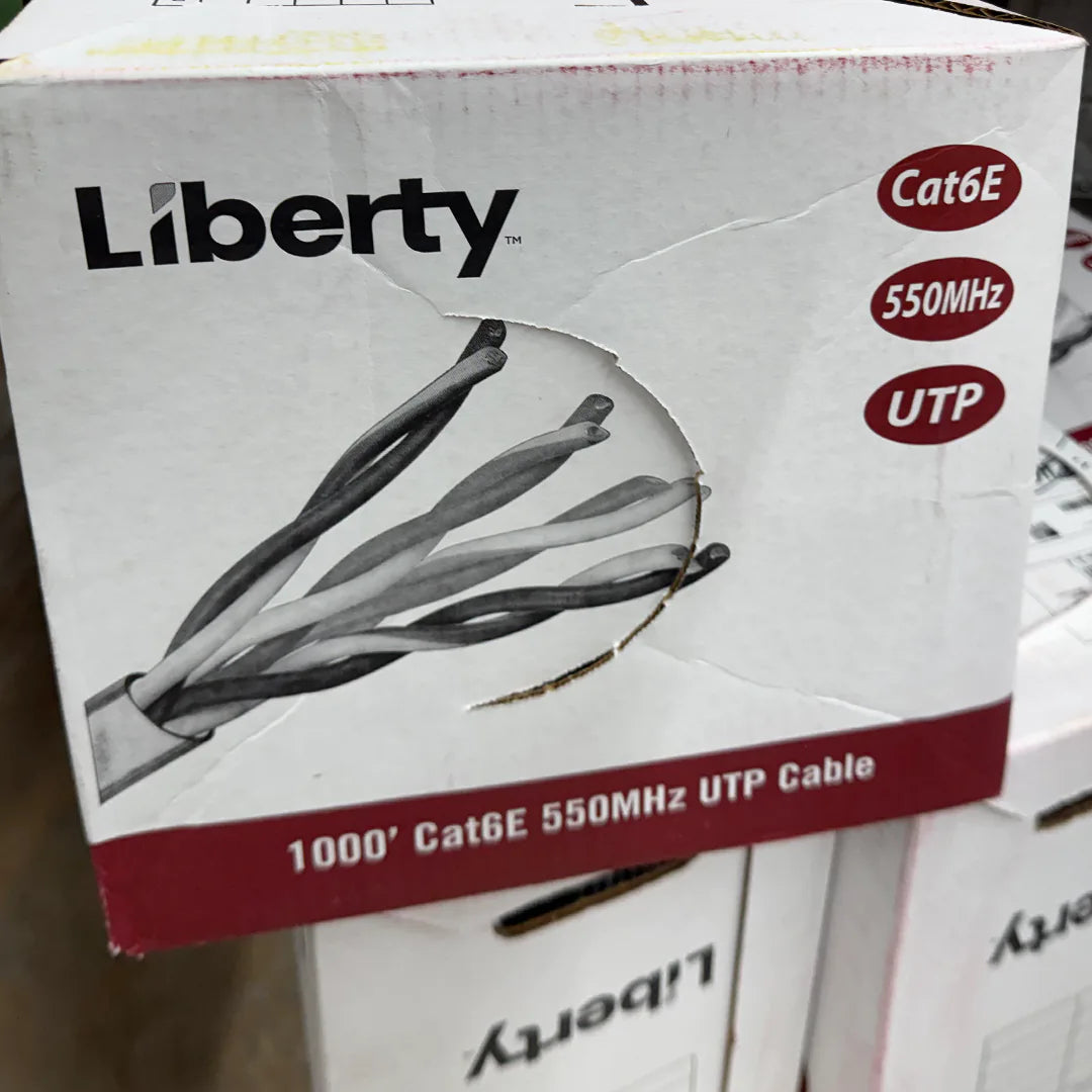 Liberty Cat6e Plenum L6EPWH1BX 23AWG 550MHz White 1000ft Ethernet Cable
