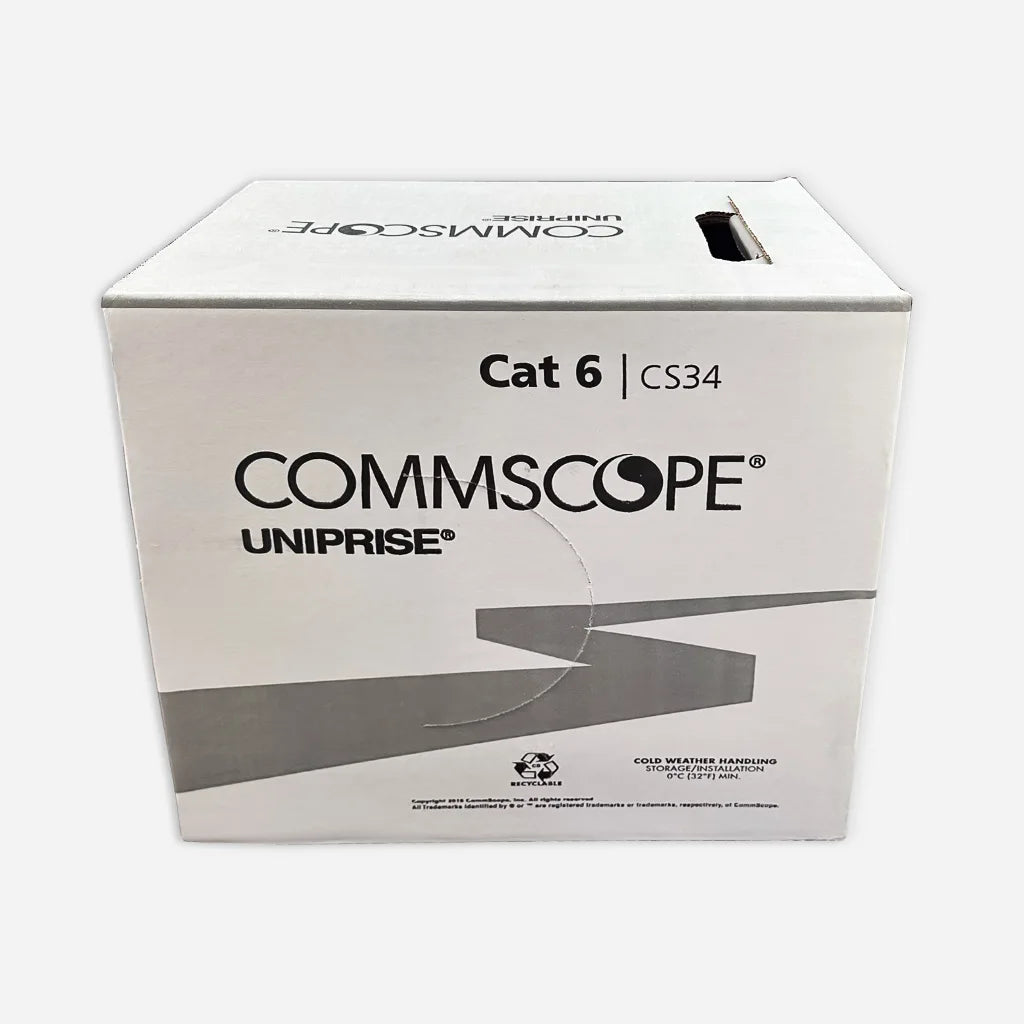 Cat6 Plenum CommScope CS34P Solid Copper 1000ft Blue Cable - Side View