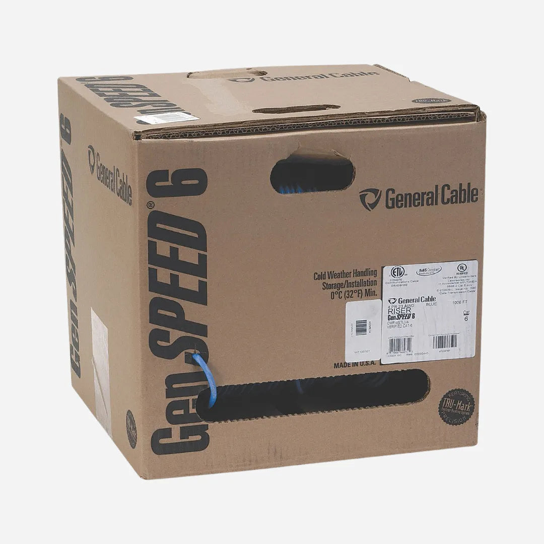 GenSPEED 7133800 Cat6 Riser 23AWG UTP CMR Solid Copper 1000ft Ethernet Cable