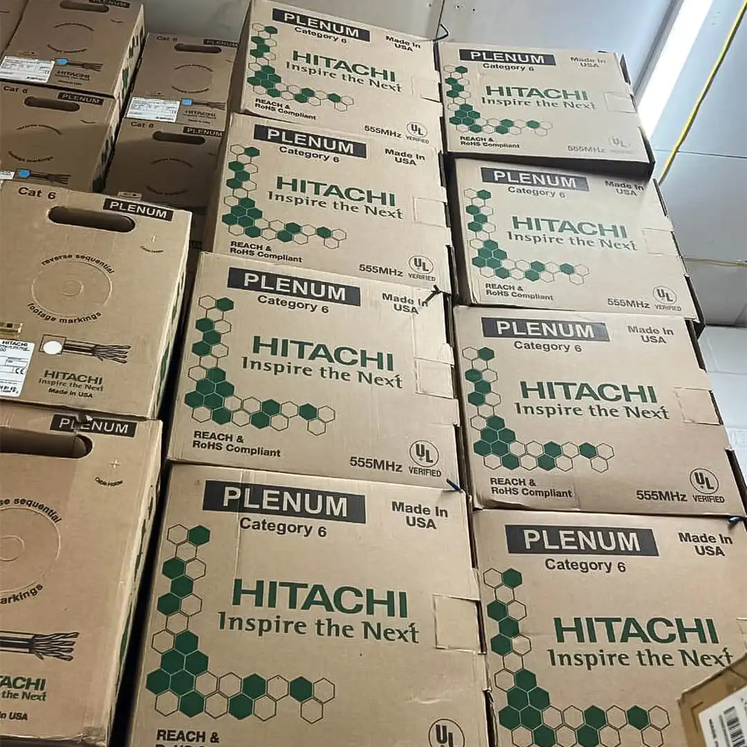 Cat6 Plenum Hitachi 30237-8 CMP 1000ft Ethernet Cable Stock