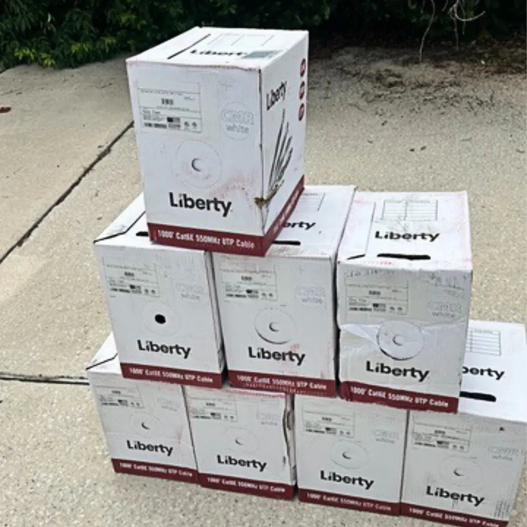 Liberty L6ERWH1BX Cat6E Riser Solid Copper UTP CMR 23AWG 1000ft Ethernet Cable