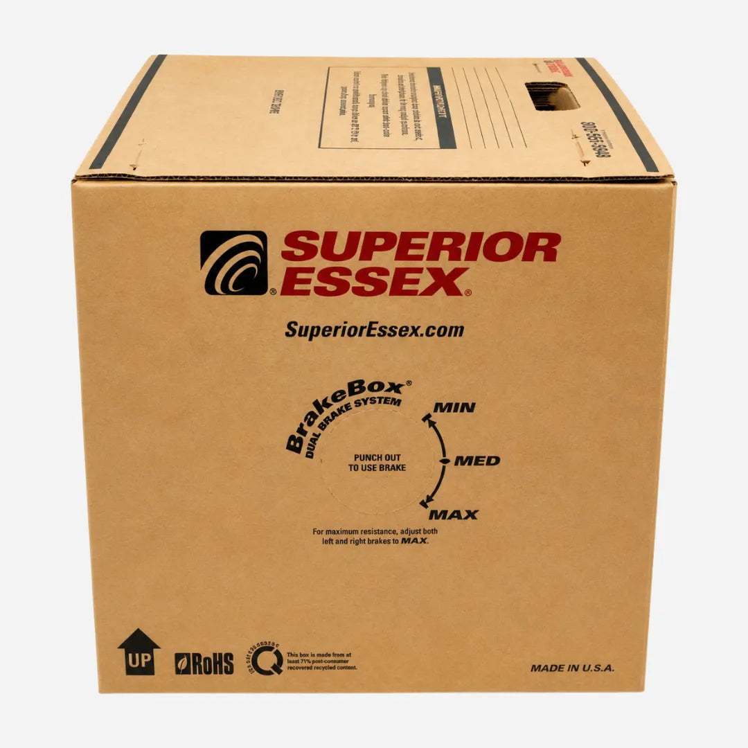 Superior Essex 6B-246-EB Cat6A Plenum 10Gain XP UTP 23AWG UL Listed 1000ft Black Ethernet Cable