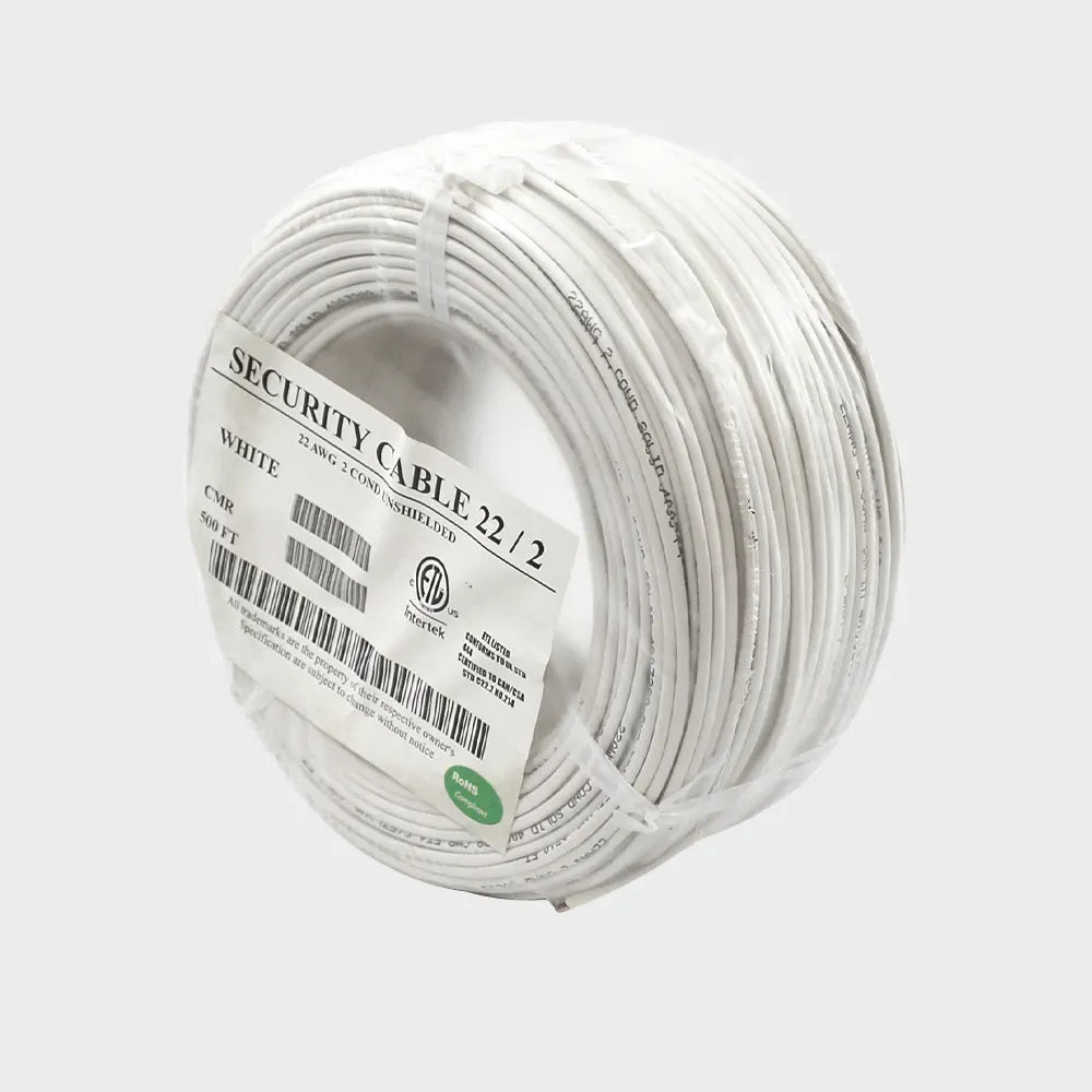 Wavenet SC2202RWH-500 22/2 SOLID 2C Riser 22AWG CMR CL2R 500ft Security Cable (Coil Pack)