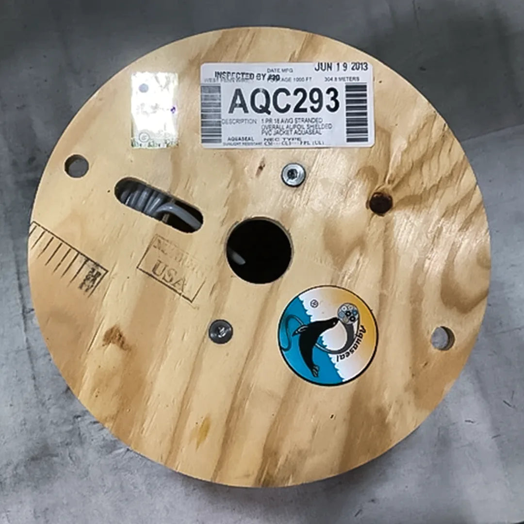 West Penn Wire AQC293 18/2 Foil Shielded 1000ft Audio Cable with Aquaseal Water Blocking