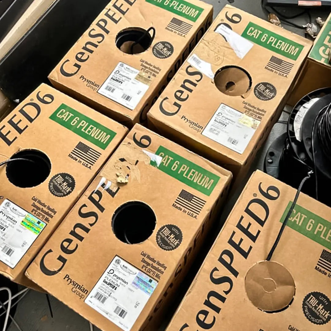 General Cable 7131107 CAT6 Plenum 1000ft UTP 23AWG Black Ethernet Cable