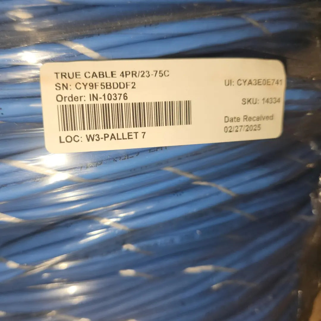 trueCABLE 6ECMRBLU_1Kbx Cat6 Riser UTP 23AWG 550MHz 1000ft Ethernet Cable