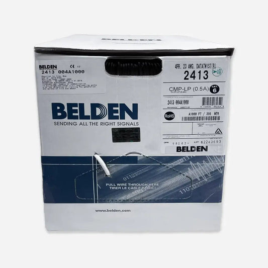 Cat6 Plenum Belden 2413 Solid Copper Cable USA Made 1000ft
