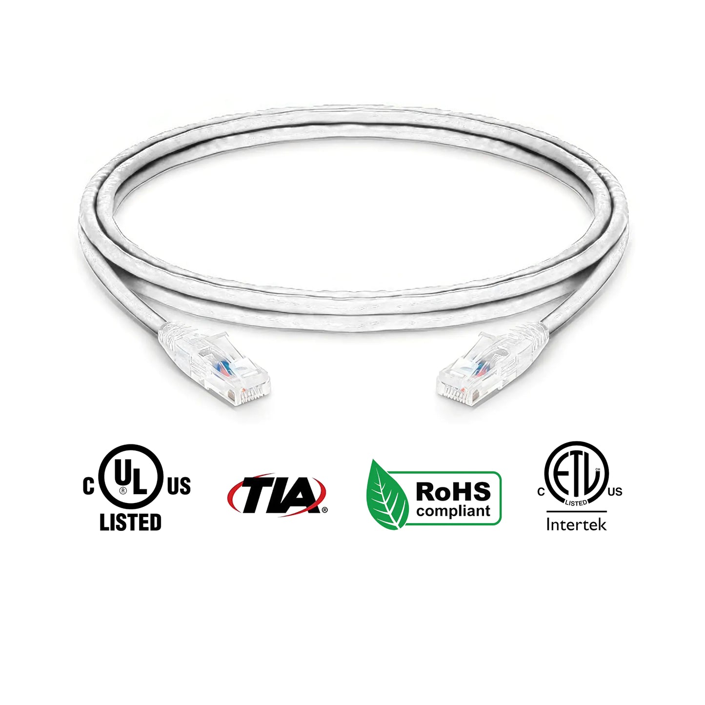 Cat6 Patch Cable Bare Copper 24 AWG White 5