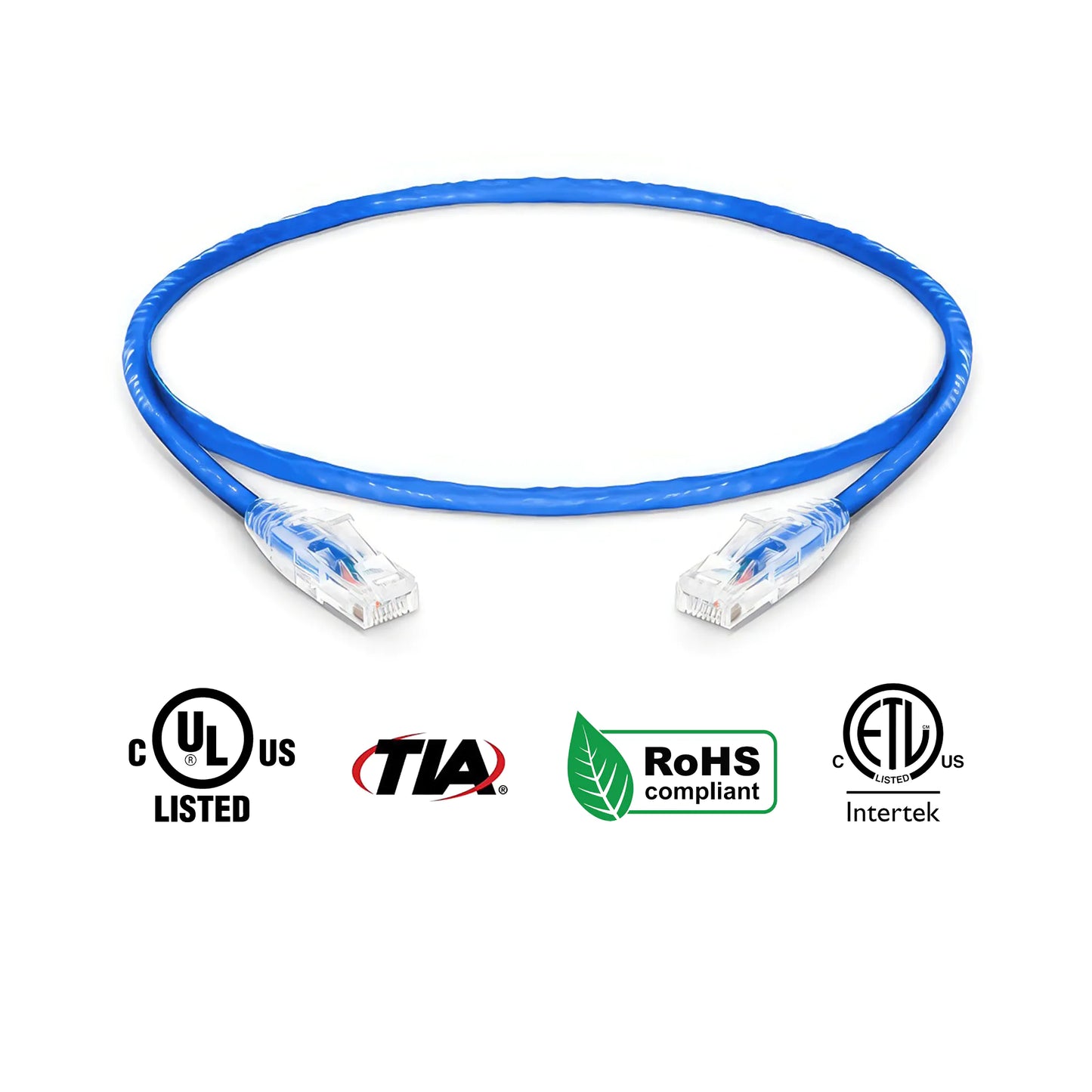 Cat6 Patch Cable Bare Copper 24 AWG Blue 1.5