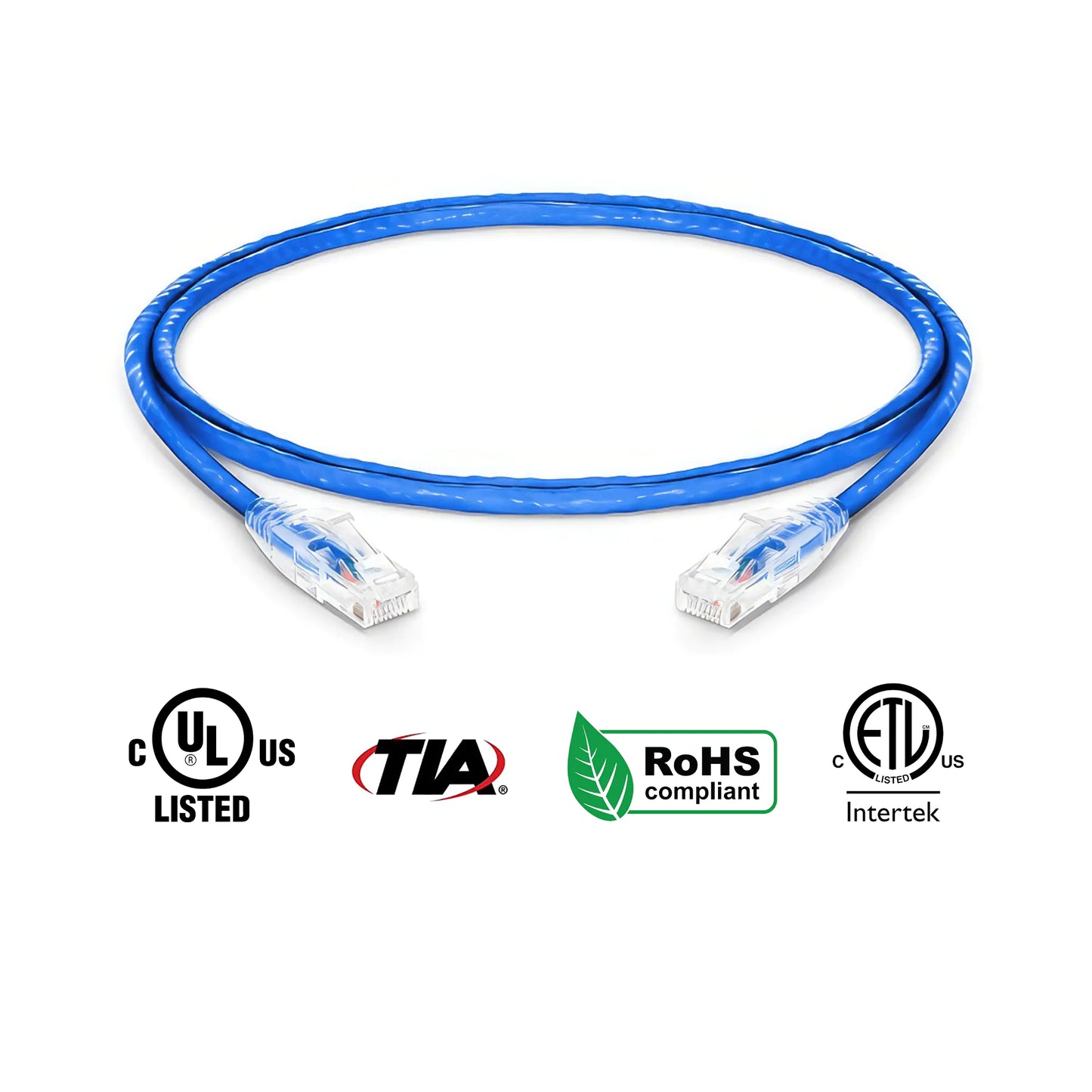 Cat6 Patch Cable Bare Copper 24 AWG Blue 3