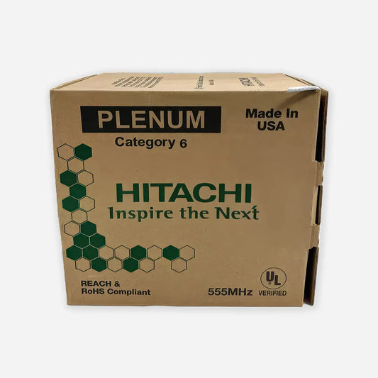 Cat6 Plenum Hitachi 30237-8 CMP 23AWG 1000ft White Ethernet Cable