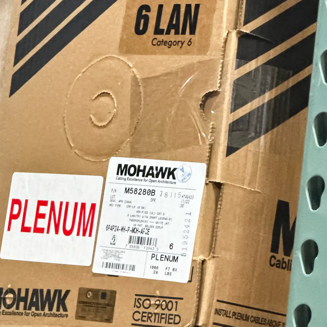 Cat6 Plenum Mohawk M58280B Solid Copper White 1000ft Cable