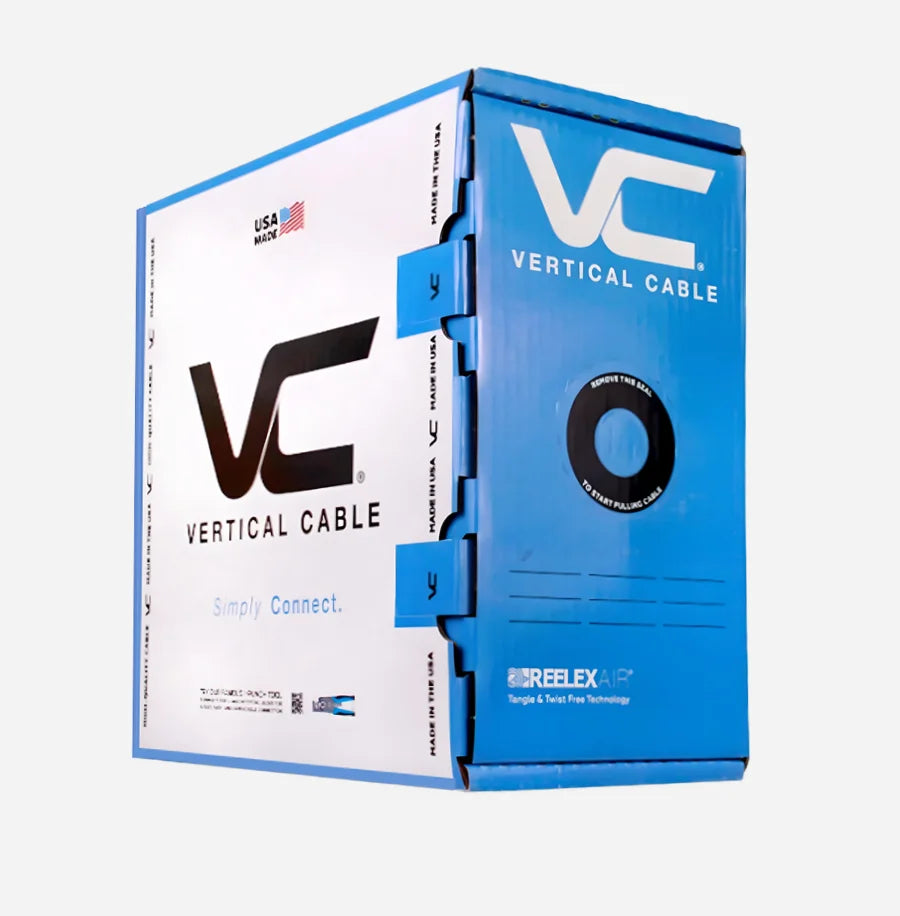 Cat6 Plenum Vertical Cable 166 Series 23AWG 550MHz USA Made 1000ft Eth