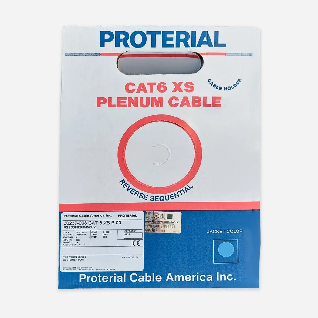 CAT6 XS Plenum Proterial 30237-8 UTP 1000ft Ethernet Cable