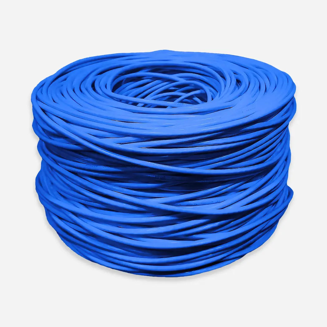 Cat6 Plenum Solid Copper 1000ft Open View Blue Roll