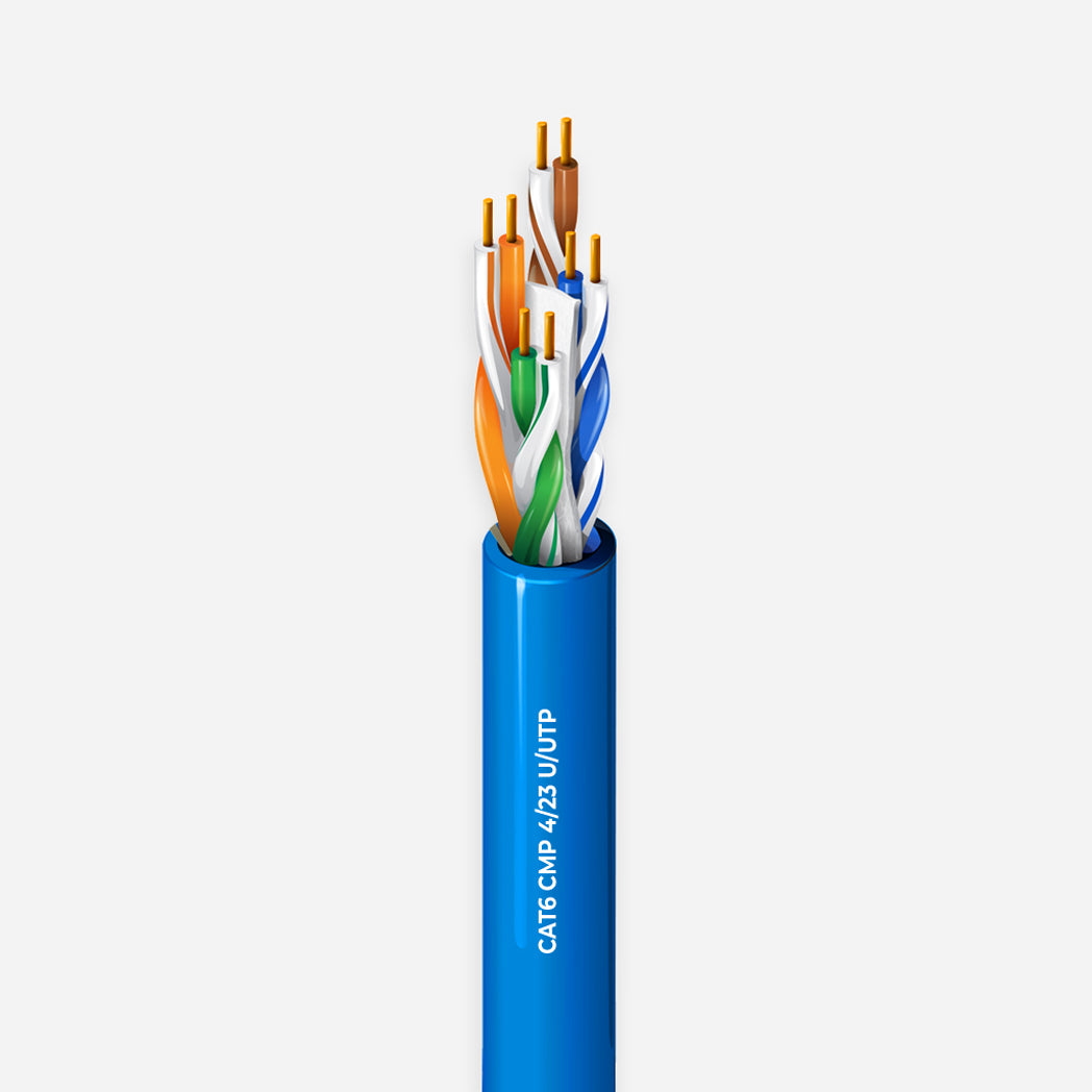 Cat6 Plenum Solid Copper ETL 24/23 AWG 1000ft 550 MHz Ethernet Cable
